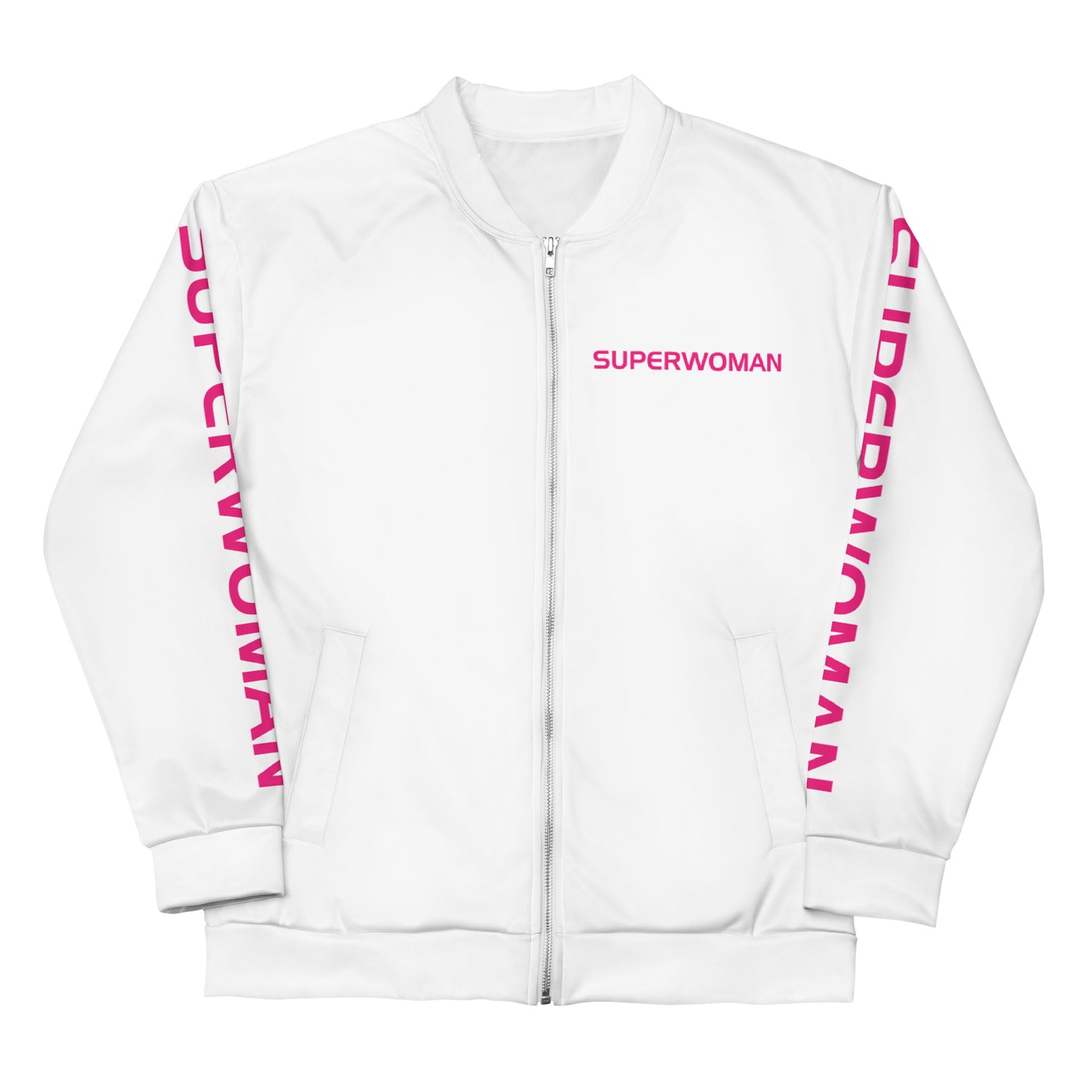 SUPERWOMAN BY XCLUSIF POETIX WHITE & PINK Unisex Bomber Jacket