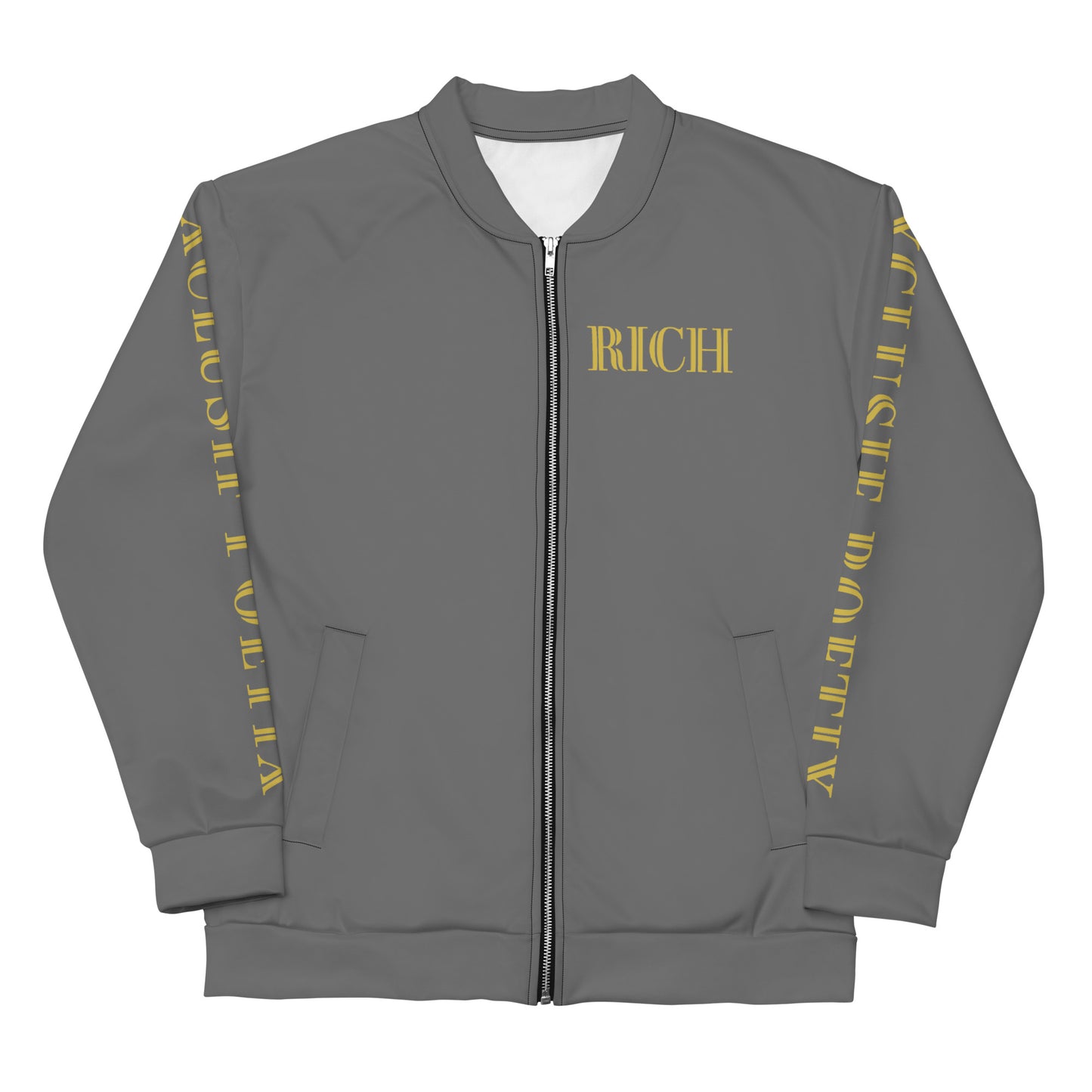 RICH BY XCLUSIF POETIX GREY & GOLD Unisex Bomber Jacket