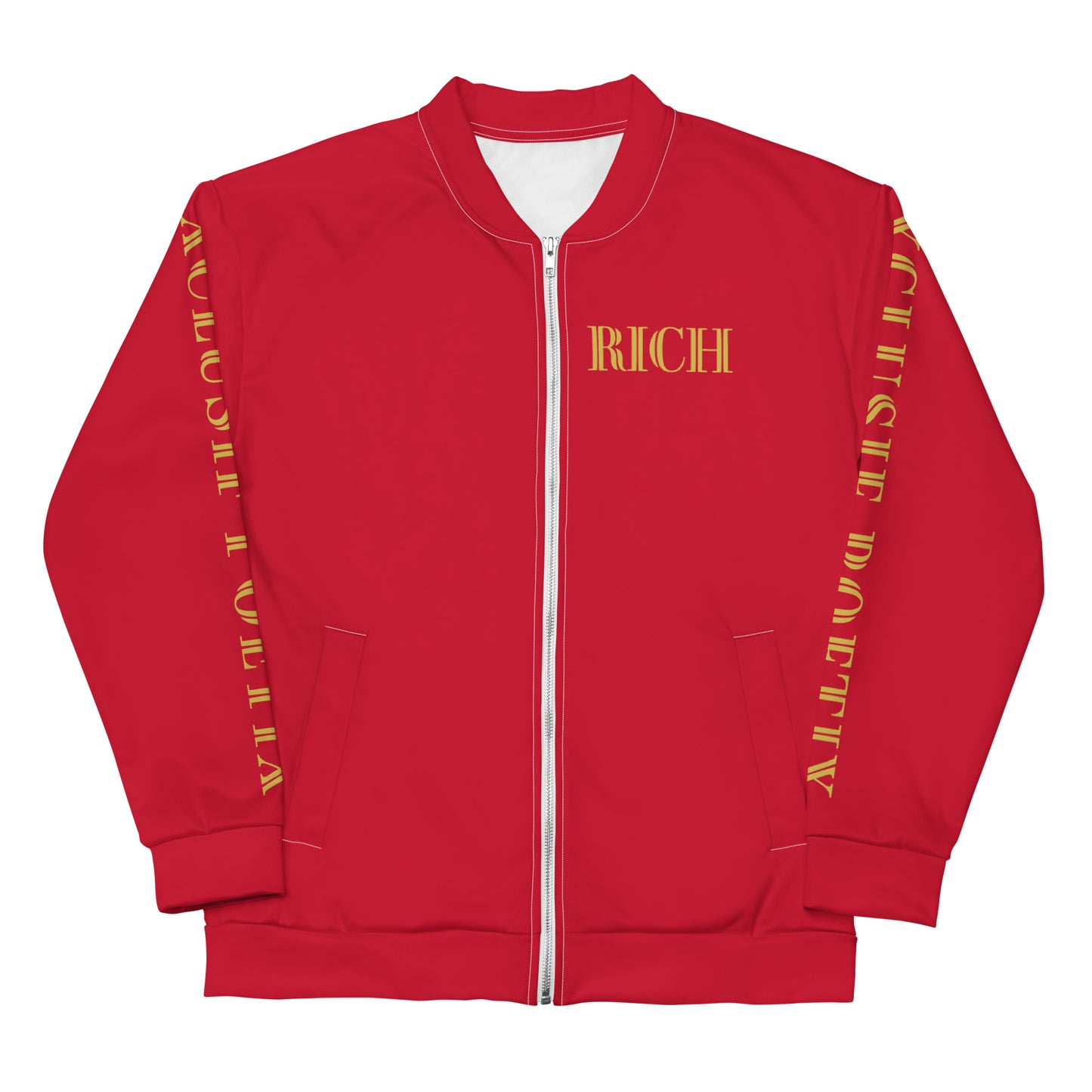 RICH BY XCLUSIF POETIX RED & GOLD Unisex Bomber Jacket