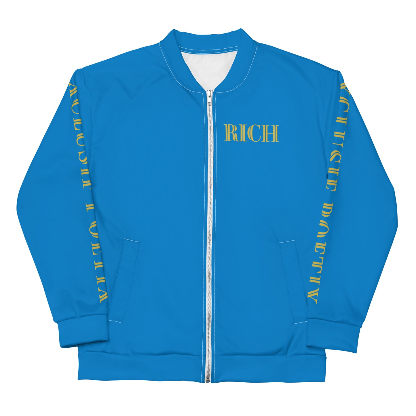 RICH BY XCLUSIF POETIX BLUE & GOLD Unisex Bomber Jacket