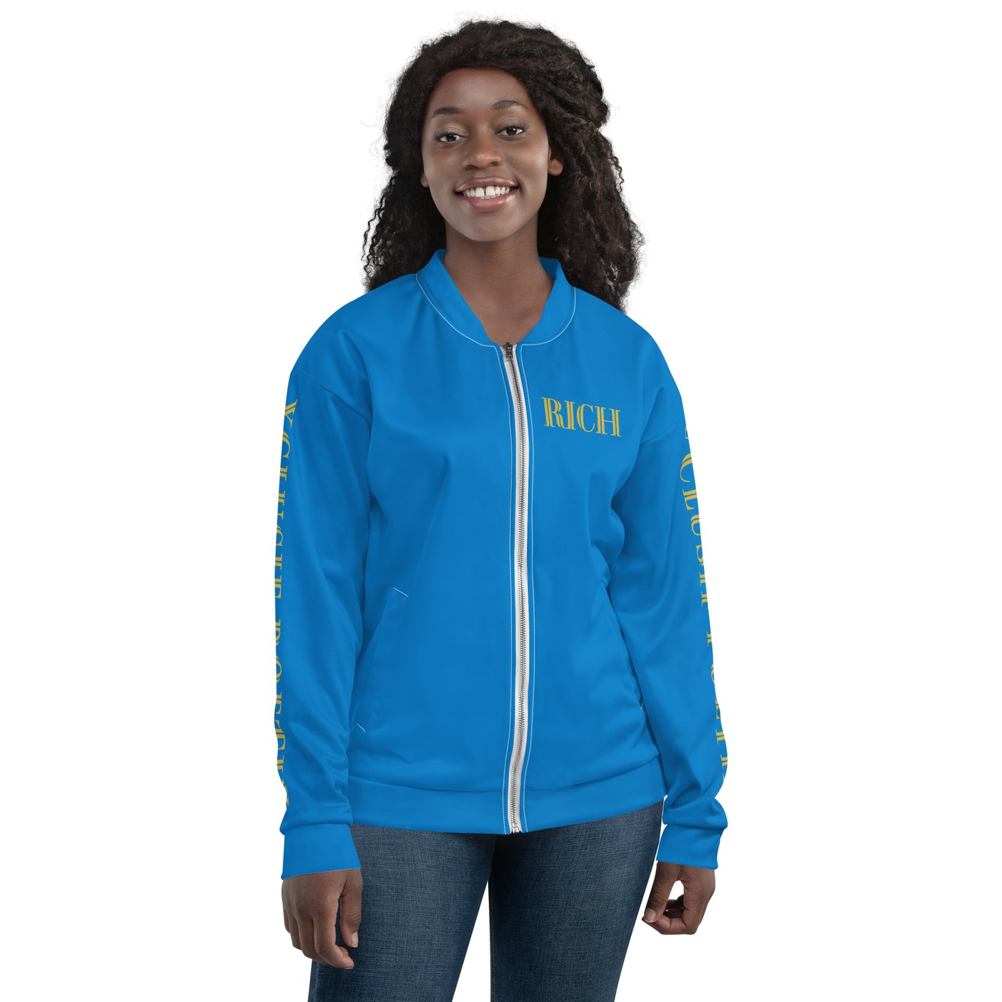 RICH BY XCLUSIF POETIX BLUE & GOLD Unisex Bomber Jacket