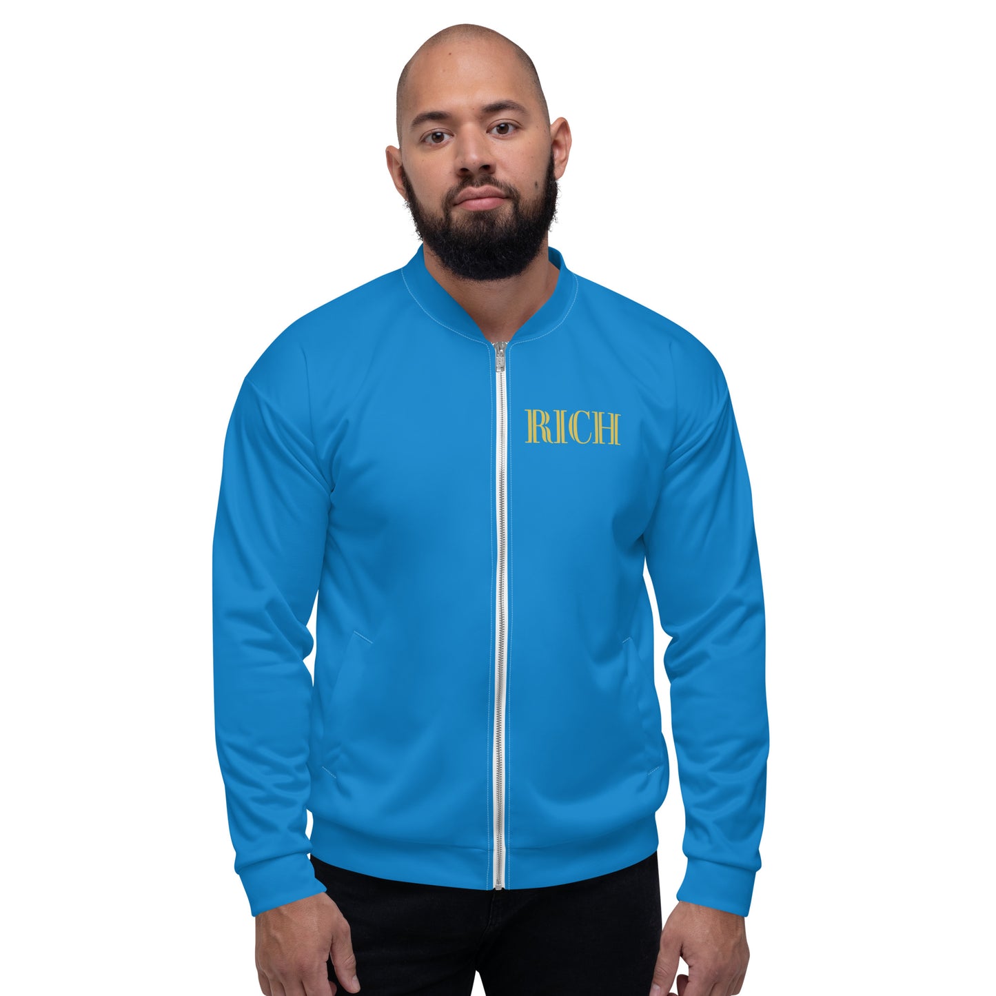 RICH BY XCLUSIF POETIX BLUE & GOLD Unisex Bomber Jacket