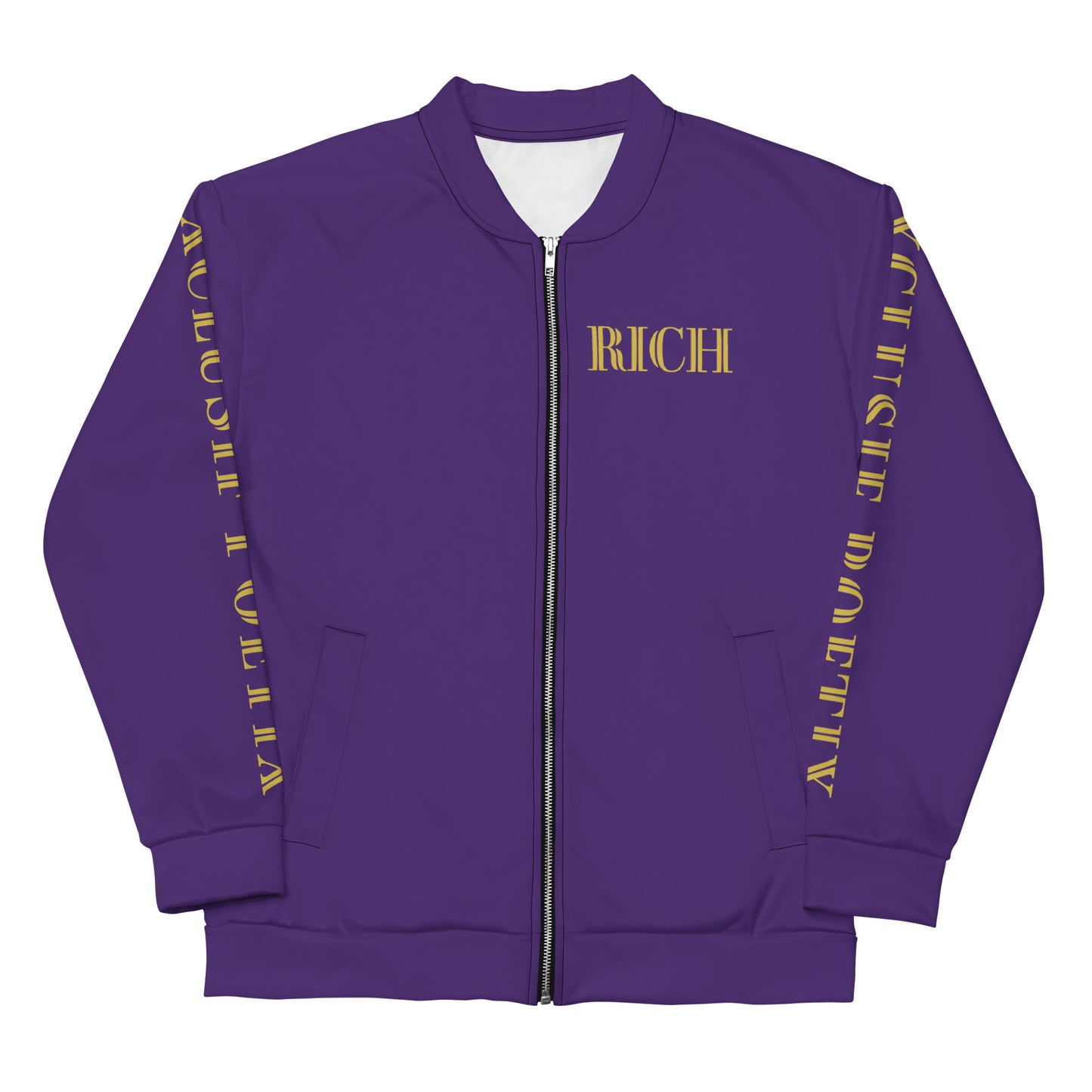 RICH BY XCLUSIF POETIX PURPLE & GOLD Unisex Bomber Jacket