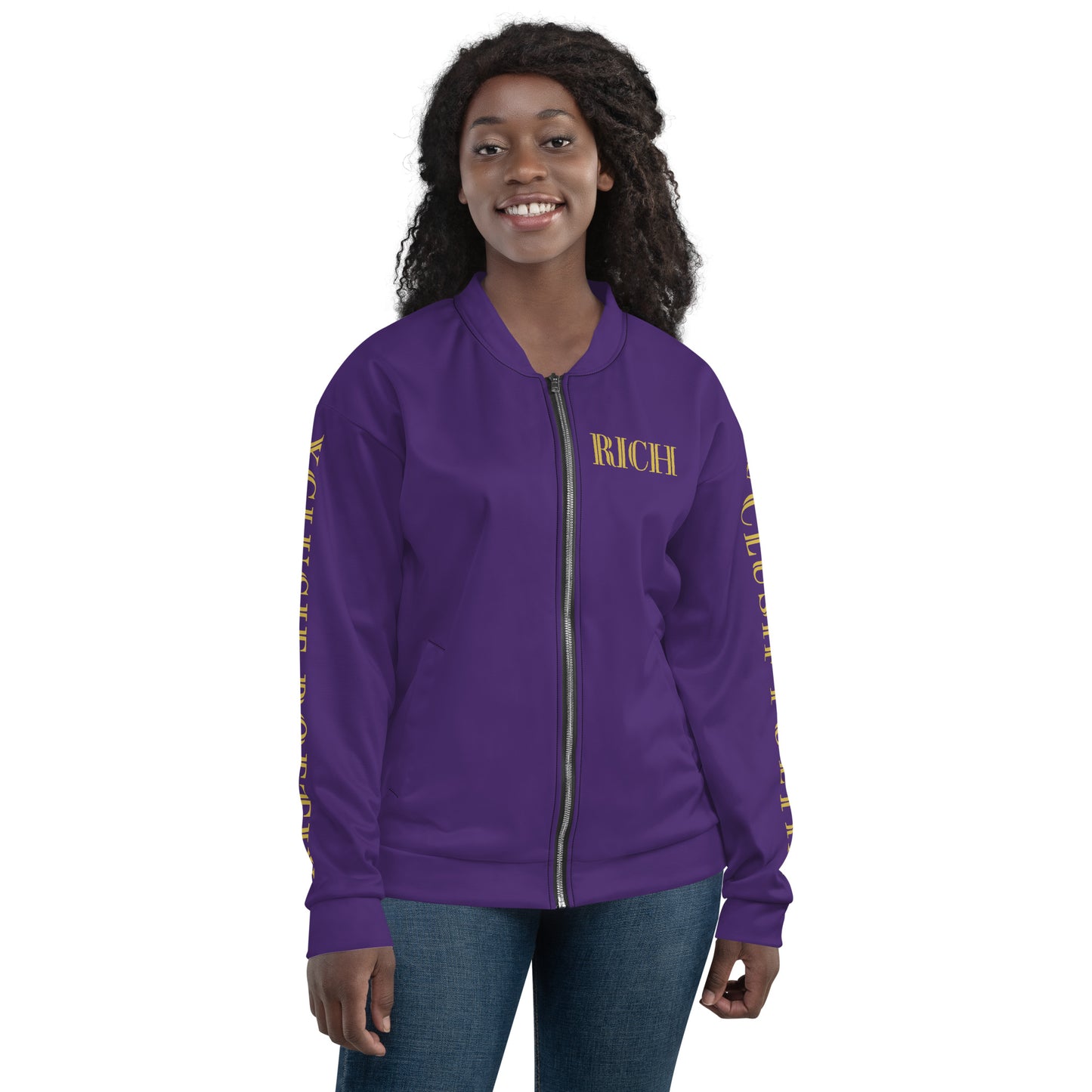 RICH BY XCLUSIF POETIX PURPLE & GOLD Unisex Bomber Jacket