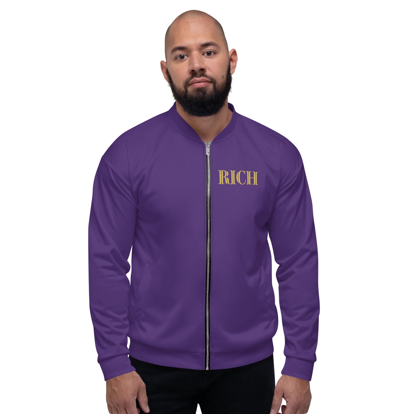 RICH BY XCLUSIF POETIX PURPLE & GOLD Unisex Bomber Jacket