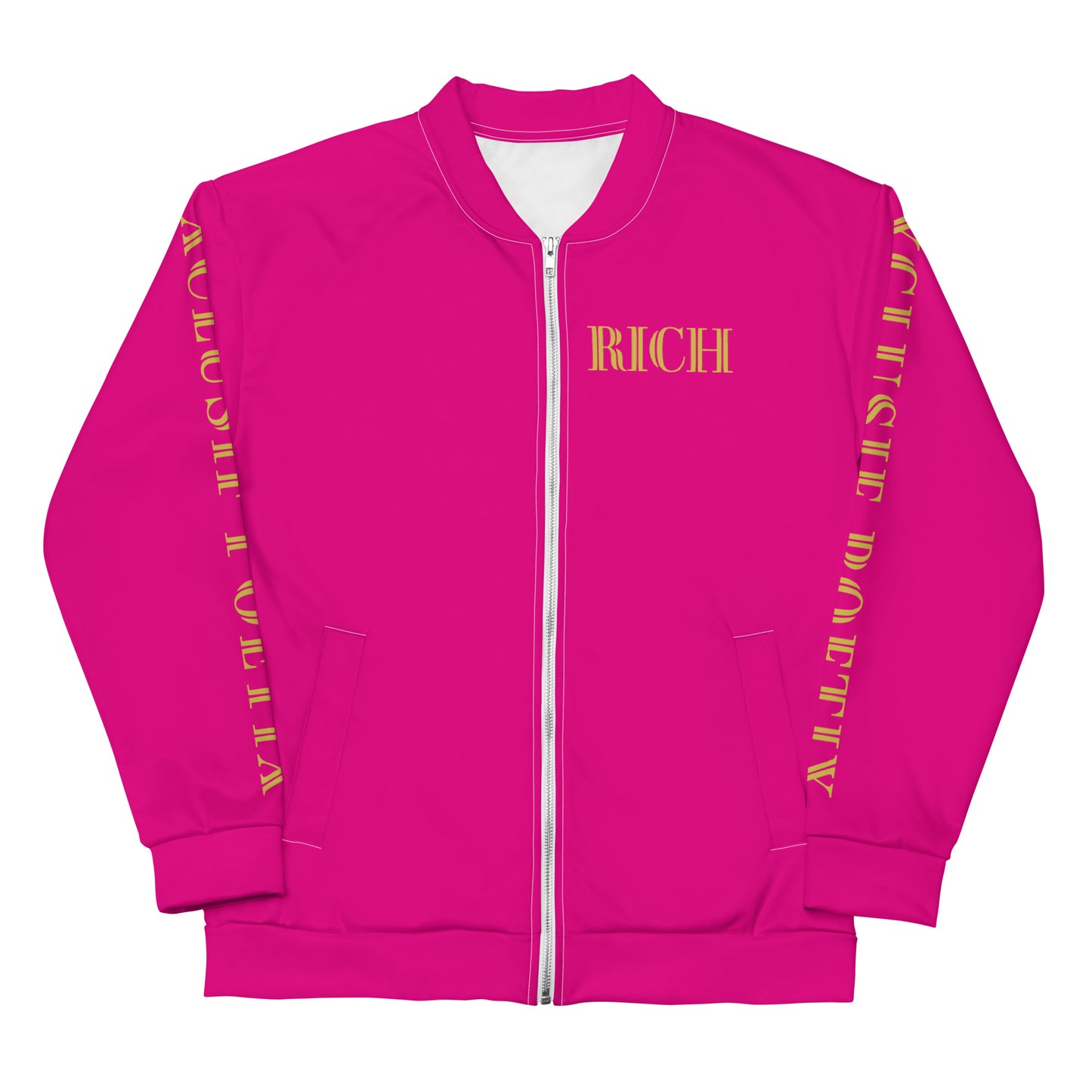 RICH BY XCLUSIF POETIX HOT PINK & GOLD Unisex Bomber Jacket