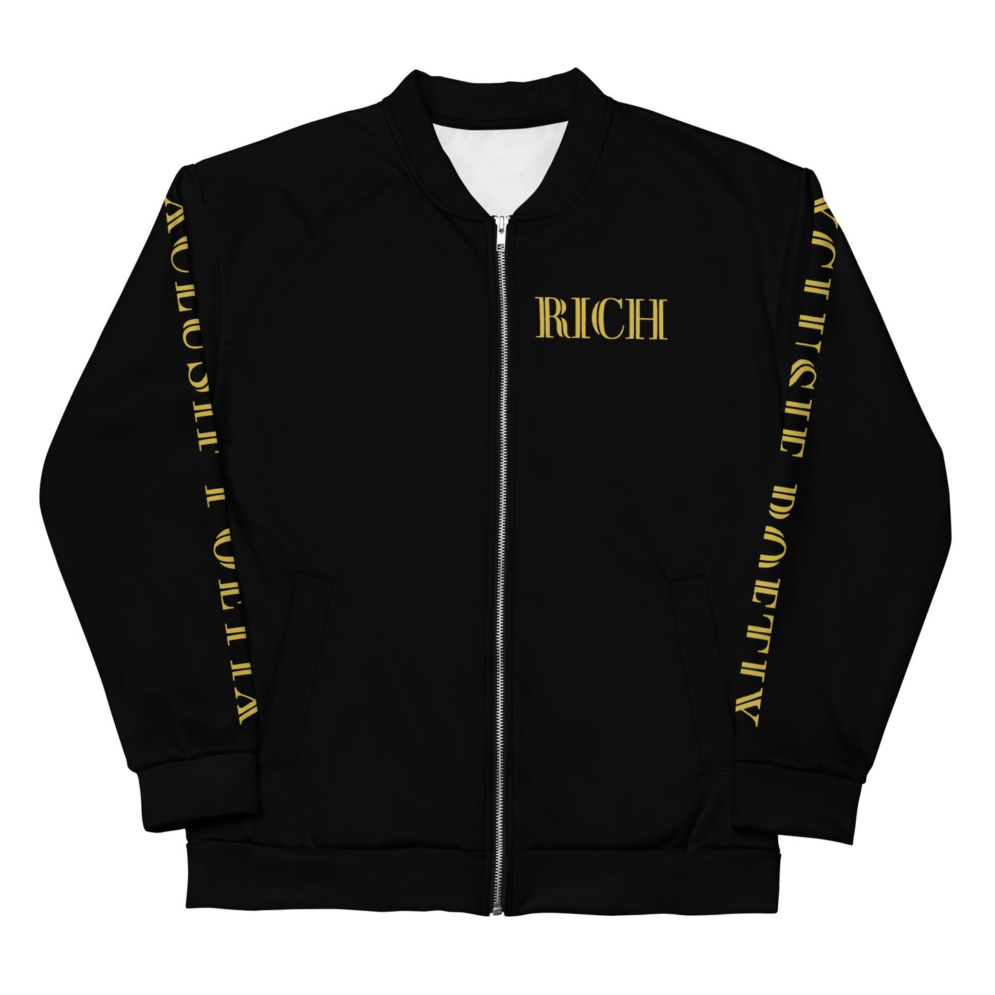 RICH BY XCLUSIF POETIX BLACK & GOLD Unisex Bomber Jacket