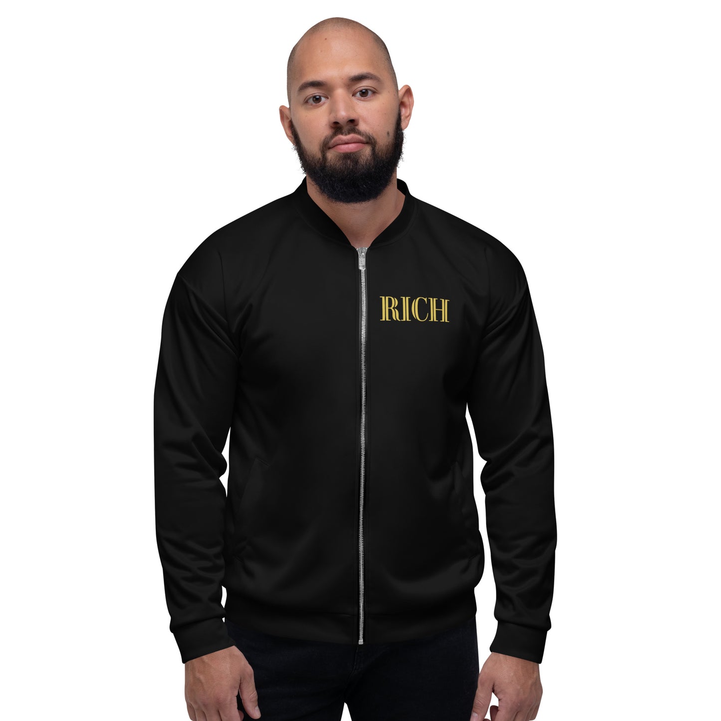 RICH BY XCLUSIF POETIX BLACK & GOLD Unisex Bomber Jacket