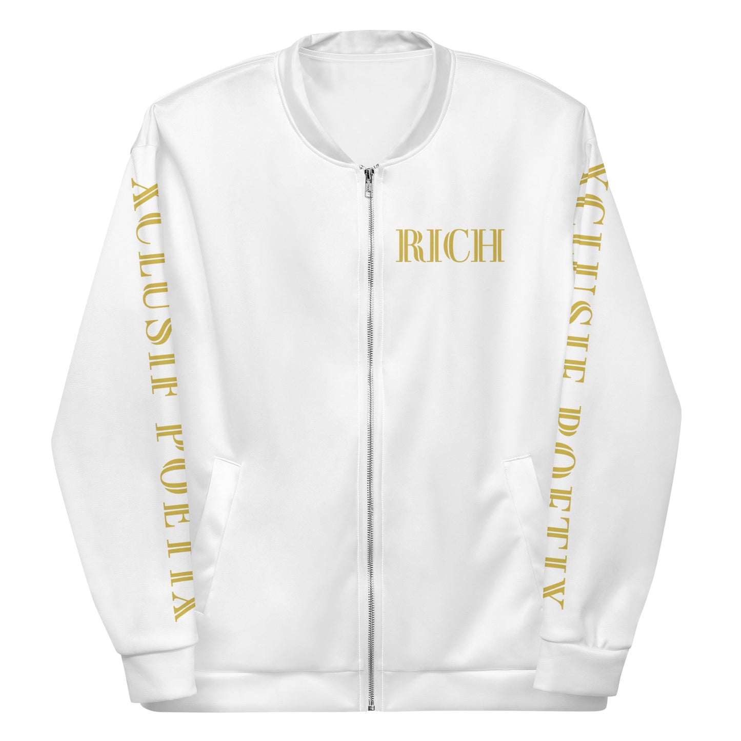 RICH BY XCLUSIF POETIX WHITE & GOLD Unisex Bomber Jacket