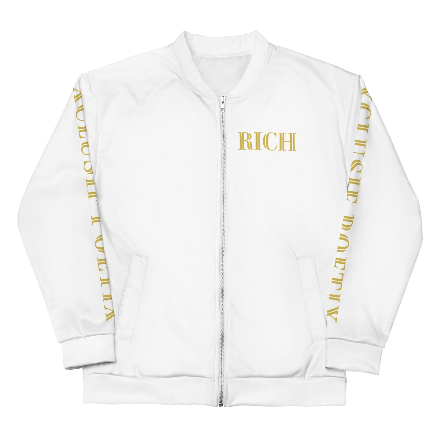 RICH BY XCLUSIF POETIX WHITE & GOLD Unisex Bomber Jacket