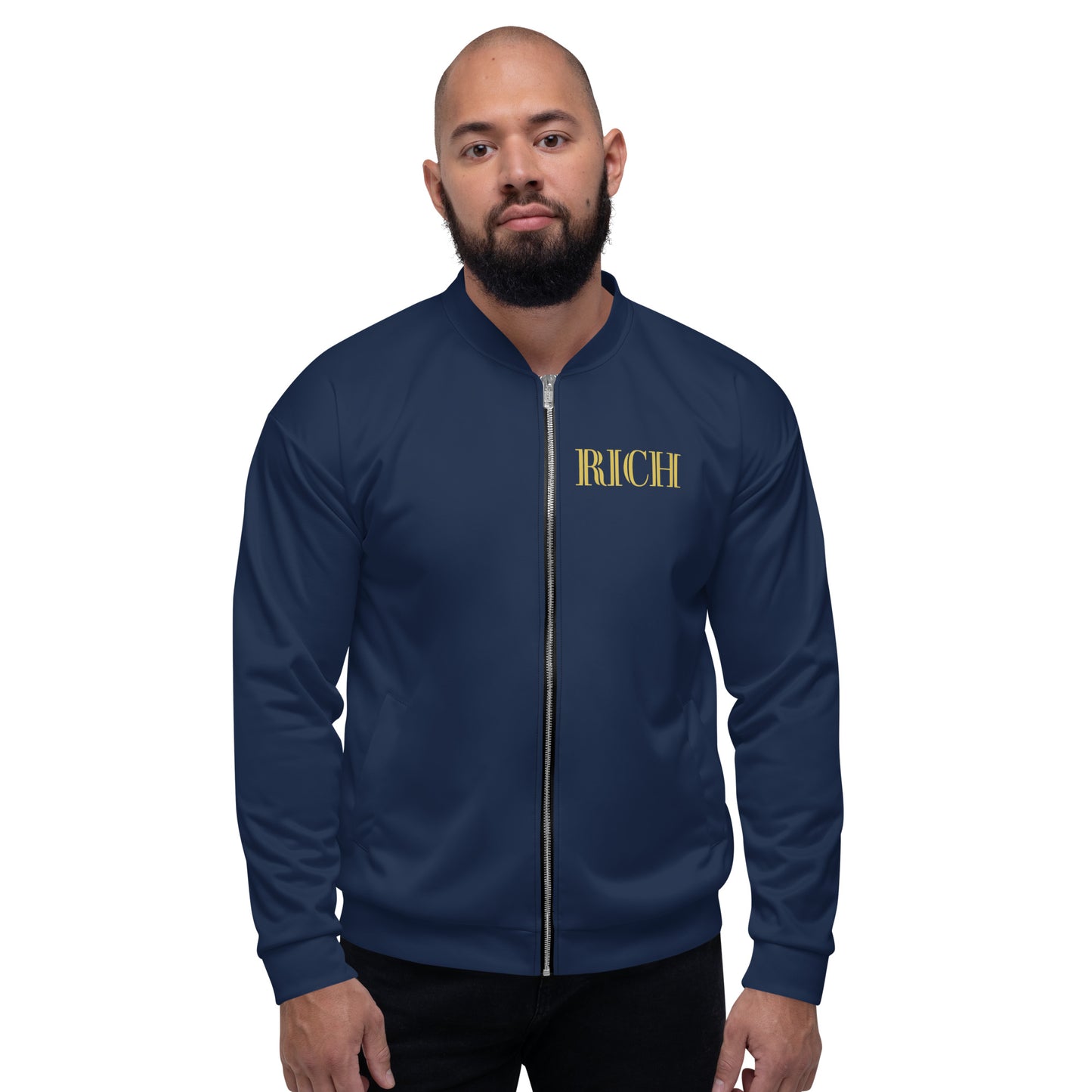 RICH BY XCLUSIF POETIX NAVY & GOLD Unisex Bomber Jacket