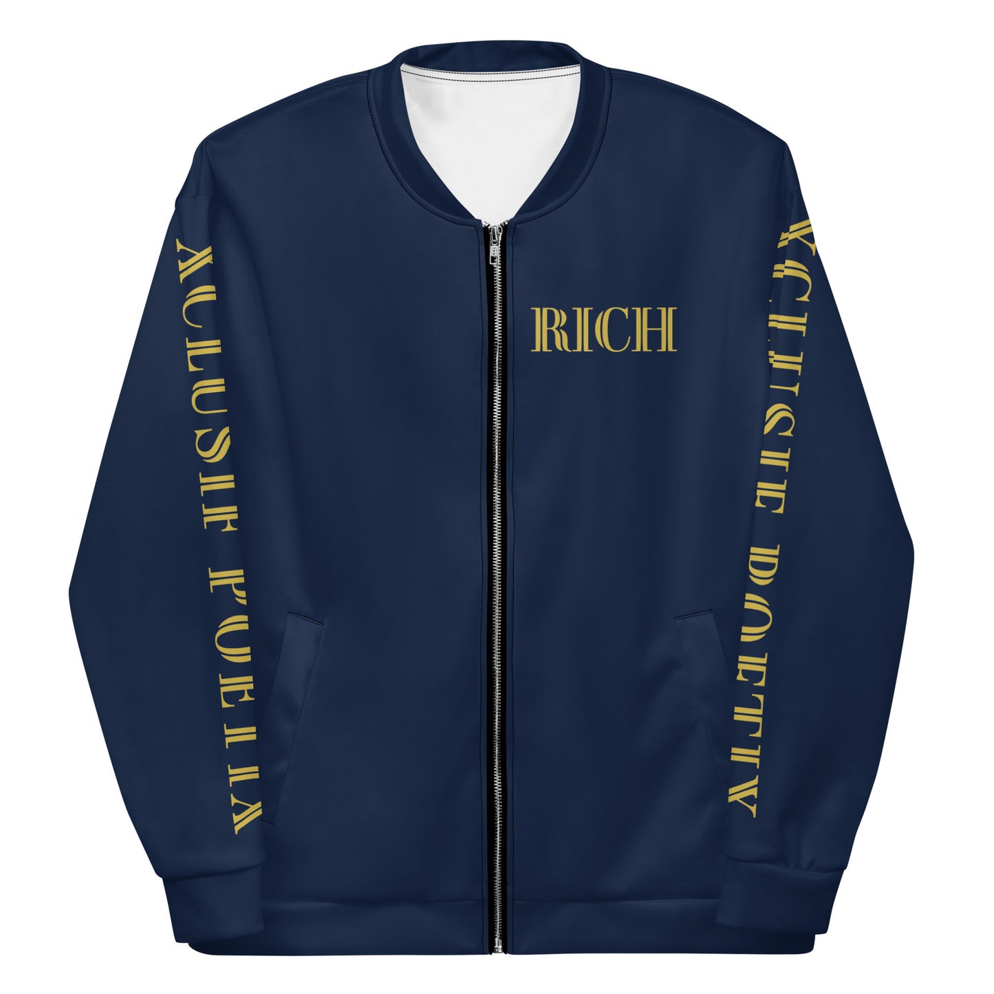 RICH BY XCLUSIF POETIX NAVY & GOLD Unisex Bomber Jacket