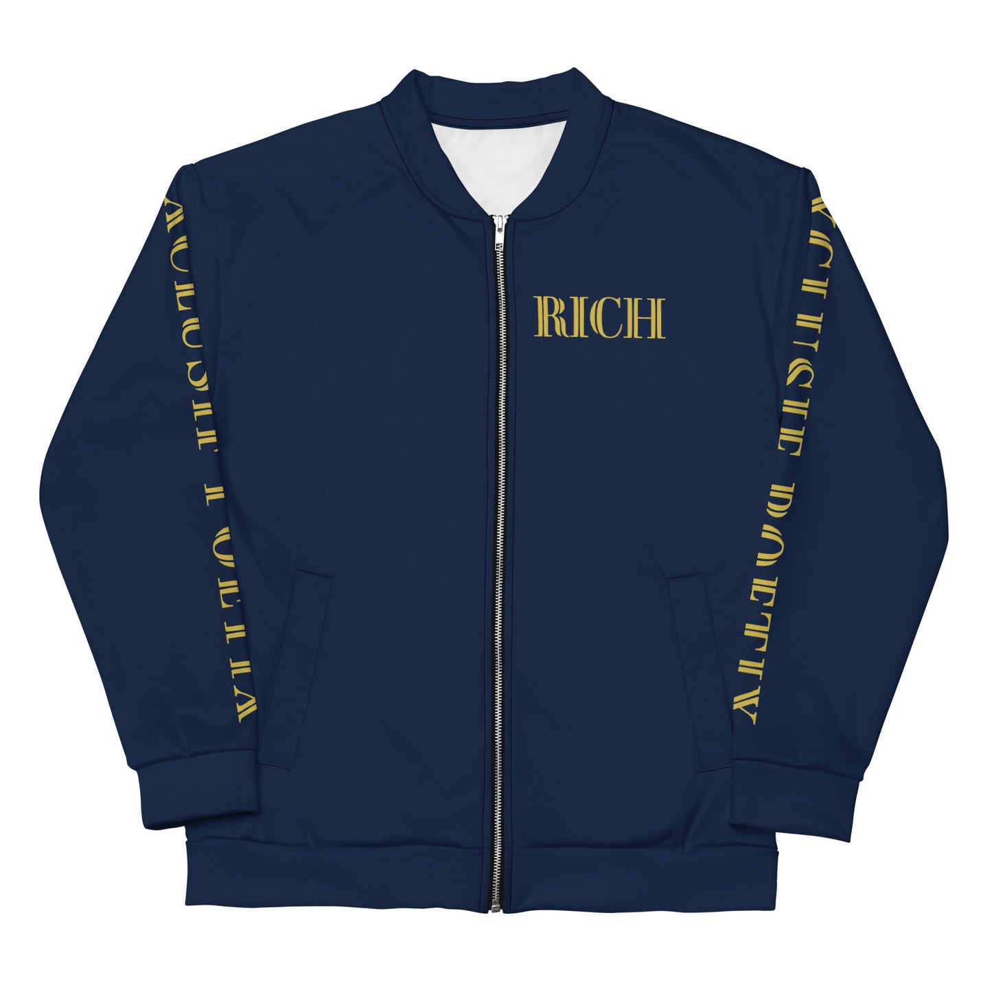 RICH BY XCLUSIF POETIX NAVY & GOLD Unisex Bomber Jacket