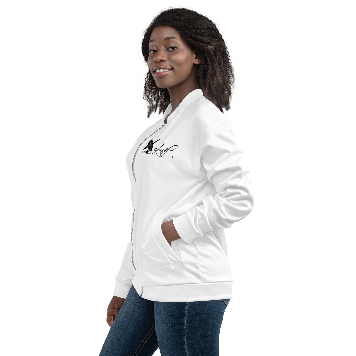 XCLUSIF POETIX WHITE & BLACK Unisex Bomber Jacket