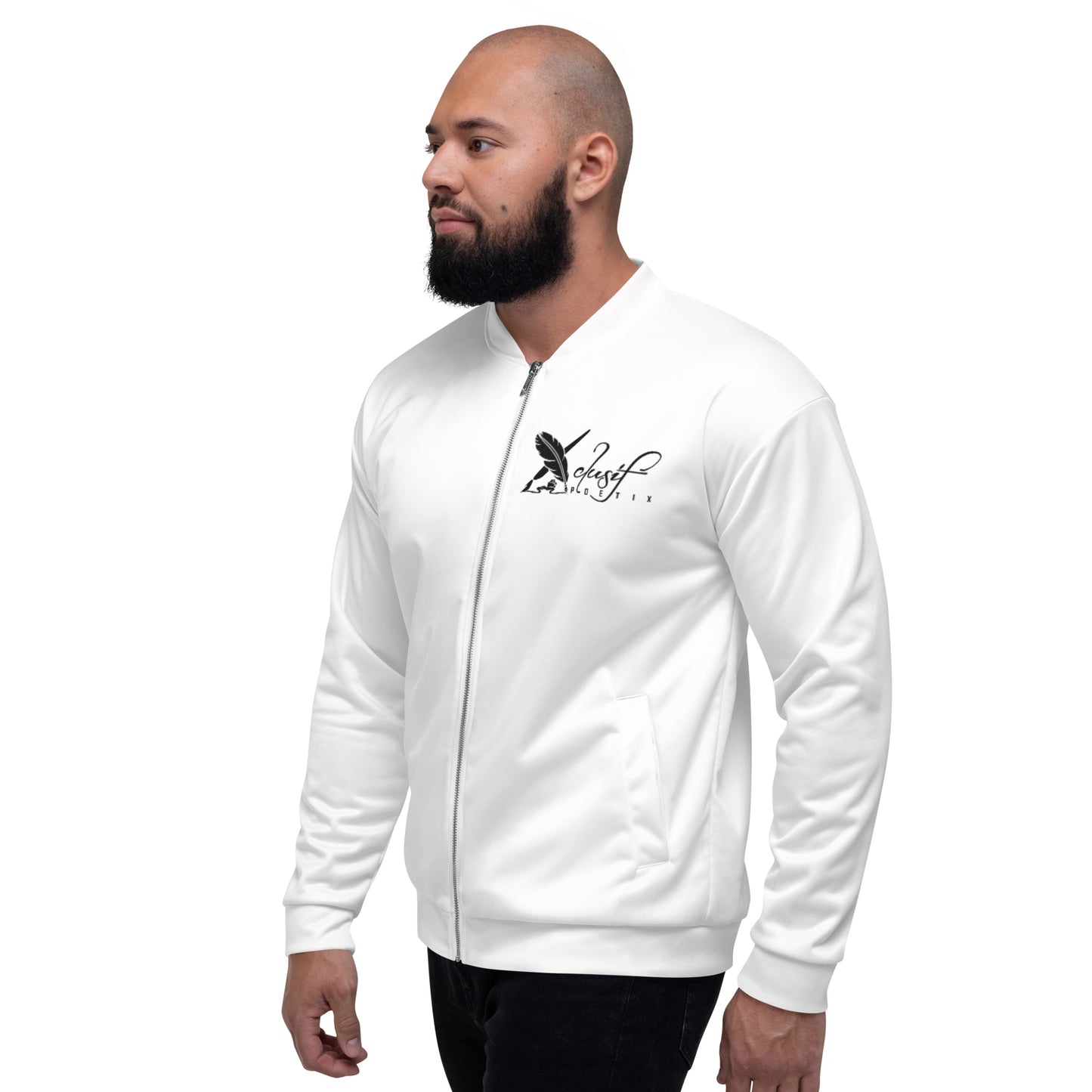 XCLUSIF POETIX WHITE & BLACK Unisex Bomber Jacket