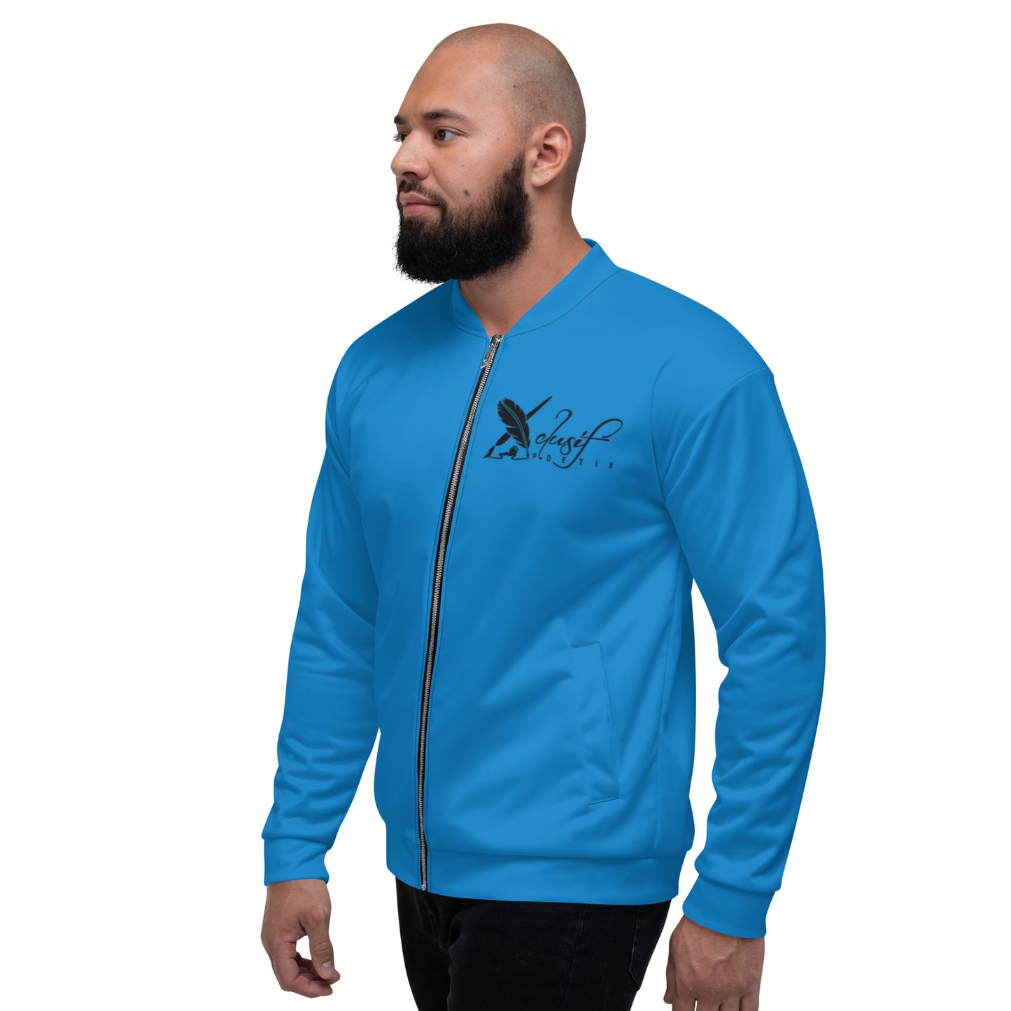 XCLUSIF POETIX BLUE & BLACK Unisex Bomber Jacket