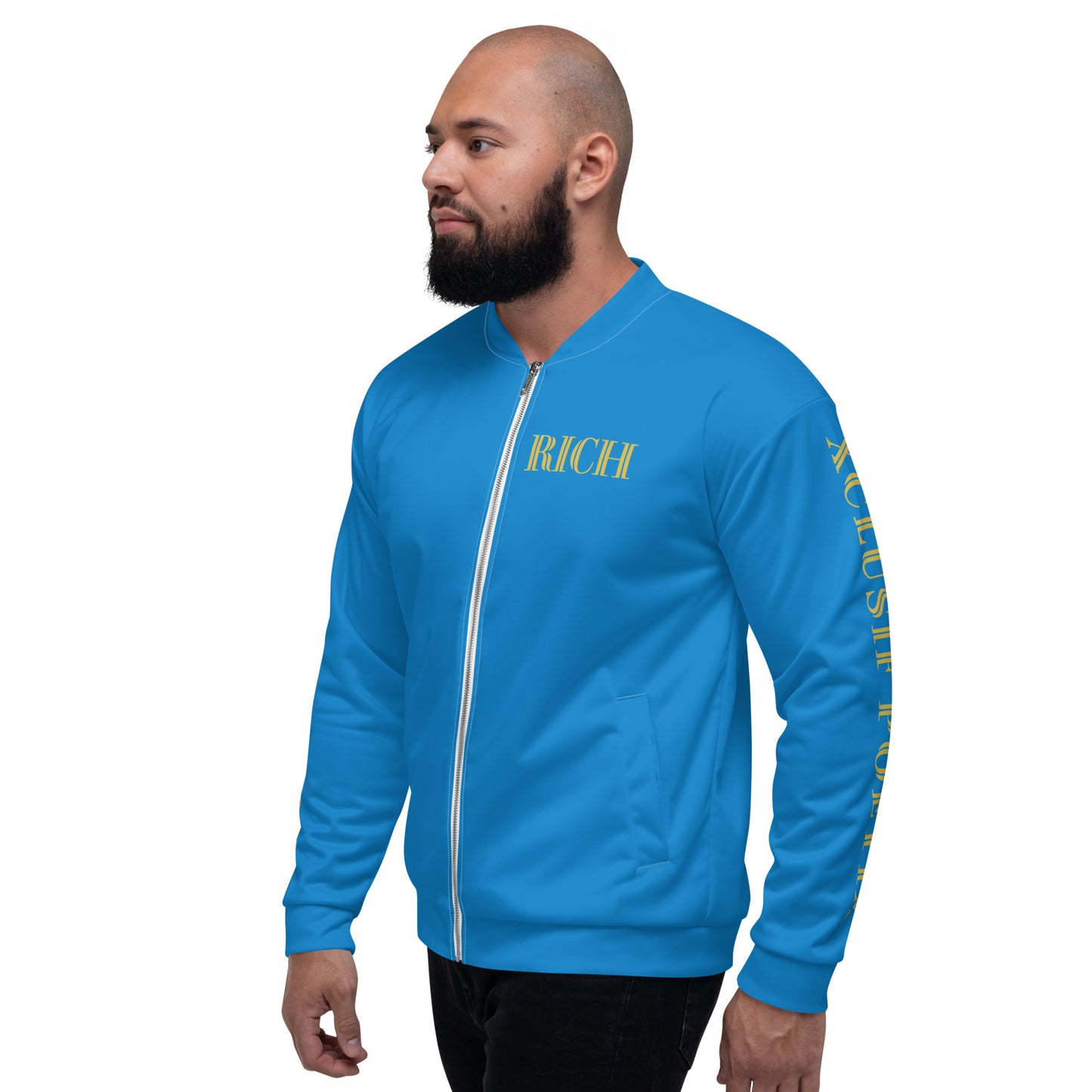 RICH BY XCLUSIF POETIX BLUE & GOLD Unisex Bomber Jacket