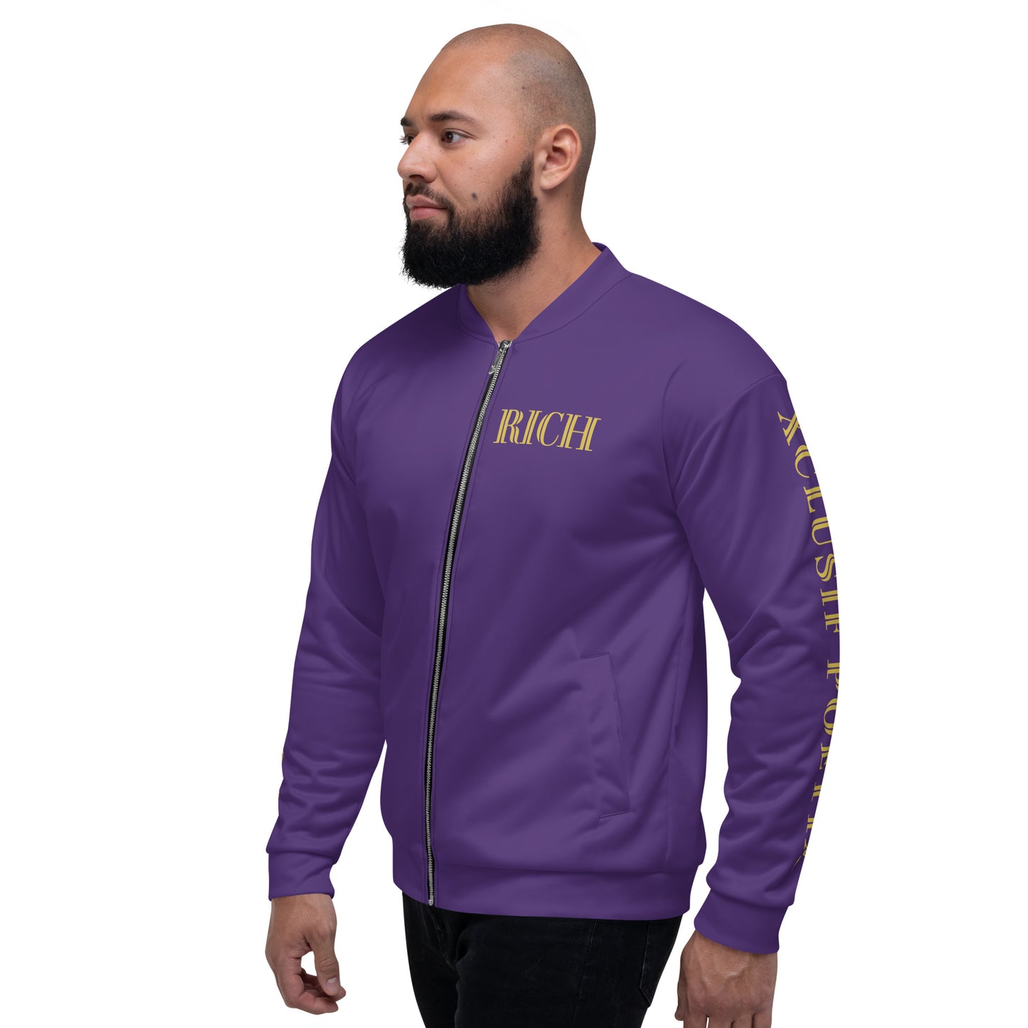 RICH BY XCLUSIF POETIX PURPLE & GOLD Unisex Bomber Jacket