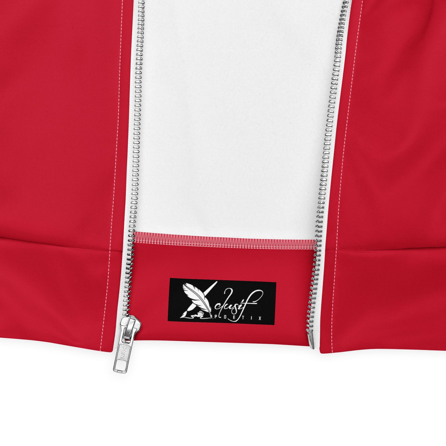 XCLUSIF POETIX RED & WHITE LOGO Unisex Bomber Jacket