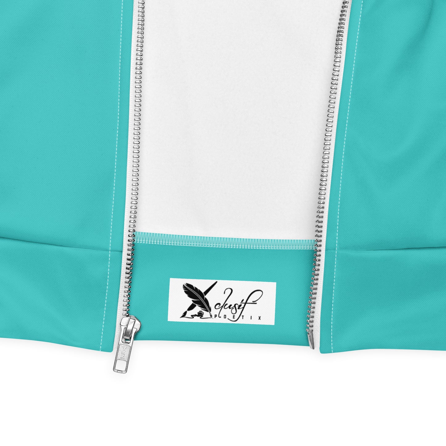 BLESSED BY XCLUSIF POETIX TURQUOISE & WHITE Unisex Bomber Jacket