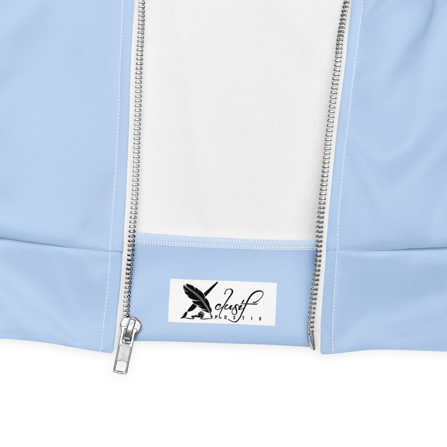 BLESSED BY XCLUSIF POETIX LIGHT BLUE & WHITE Unisex Bomber Jacket