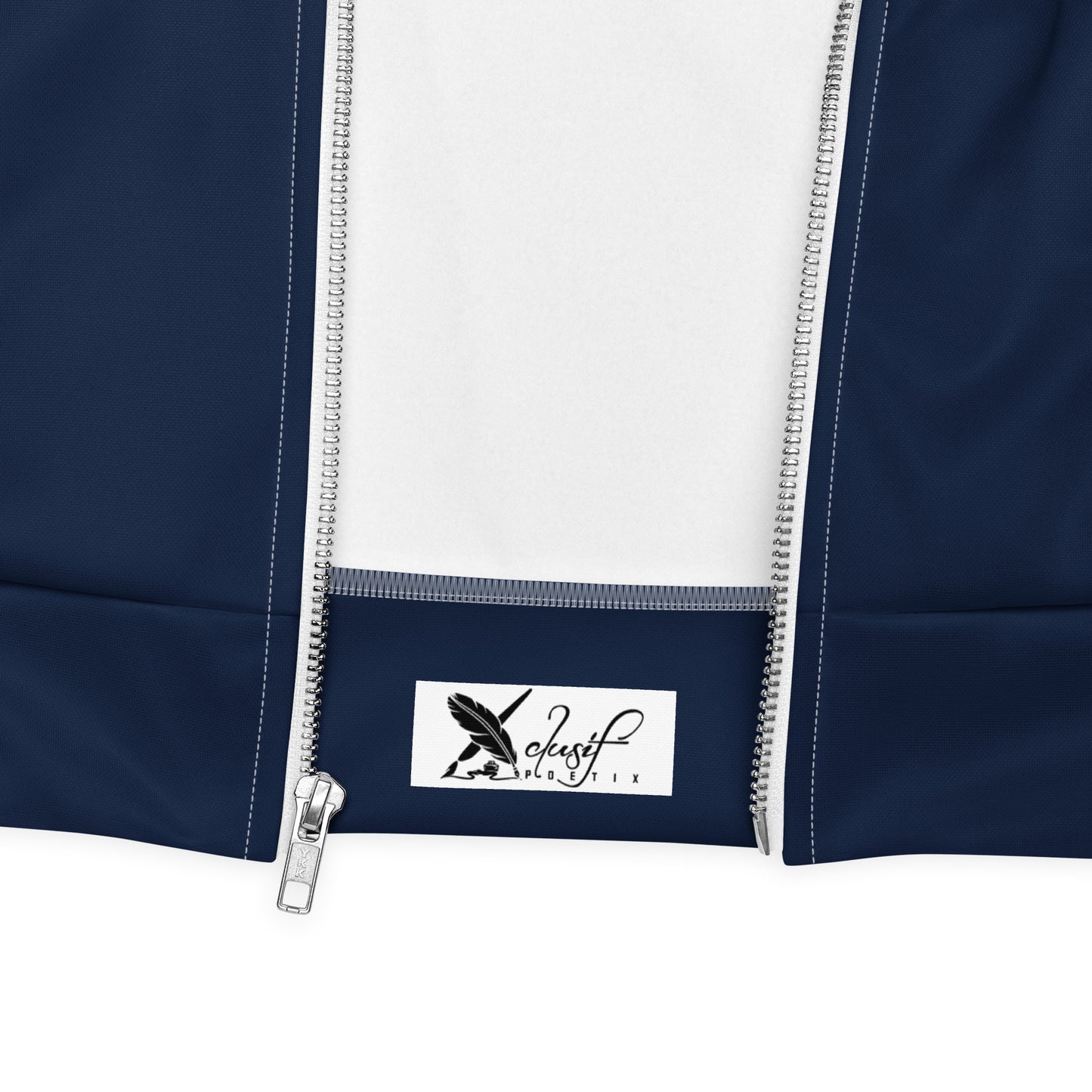 BLESSED BY XCLUSIF POETIX NAVY & WHITE Unisex Bomber Jacket