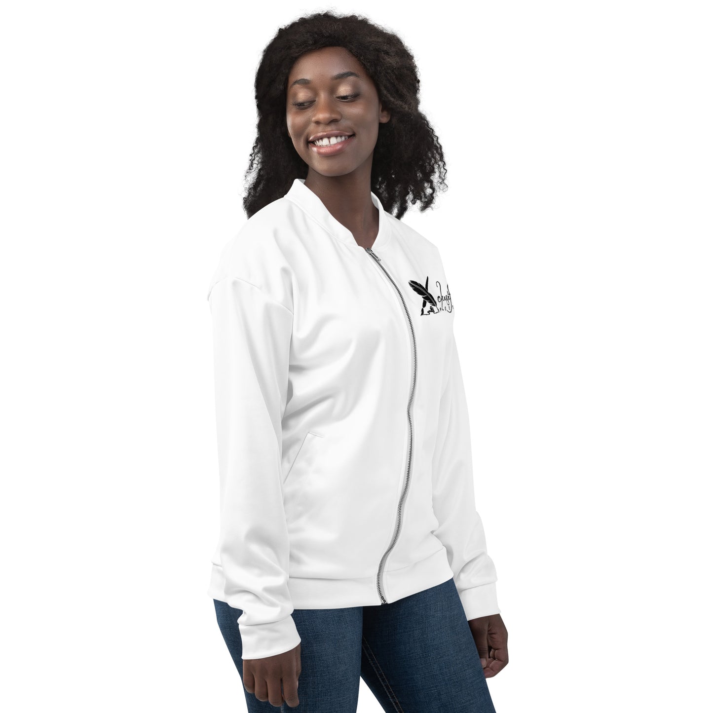 XCLUSIF POETIX WHITE & BLACK Unisex Bomber Jacket