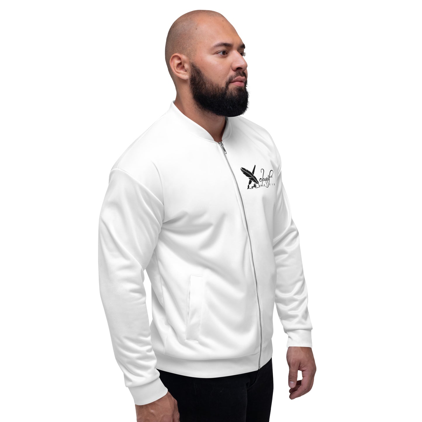 XCLUSIF POETIX WHITE & BLACK Unisex Bomber Jacket