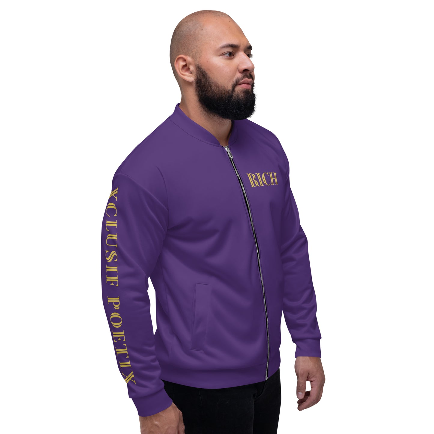 RICH BY XCLUSIF POETIX PURPLE & GOLD Unisex Bomber Jacket