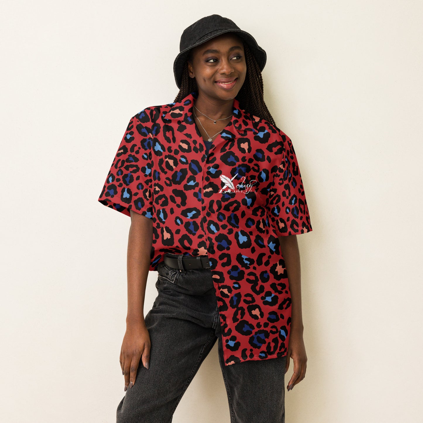 XCLUSIF POETIX RED LEOPARD Unisex button shirt