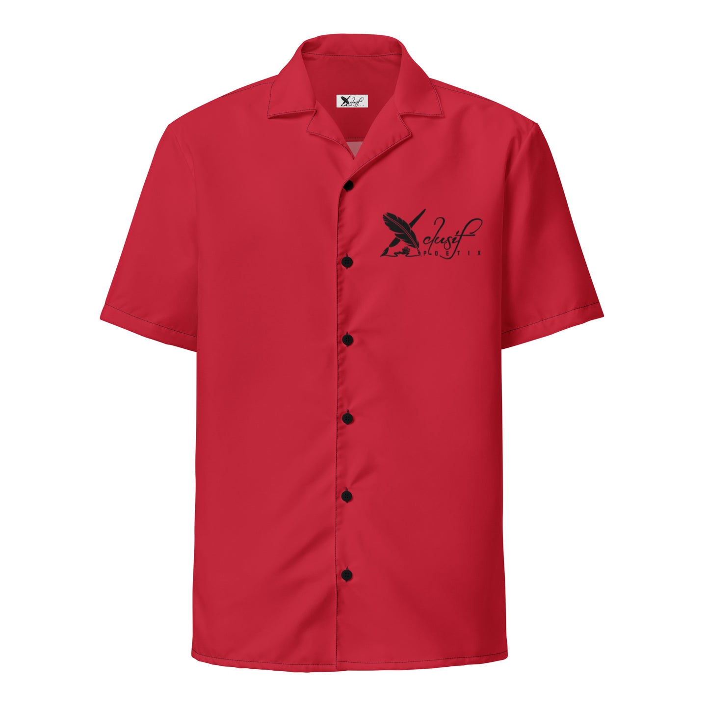 XCLUSIF POETIX RED & BLACK Unisex button shirt