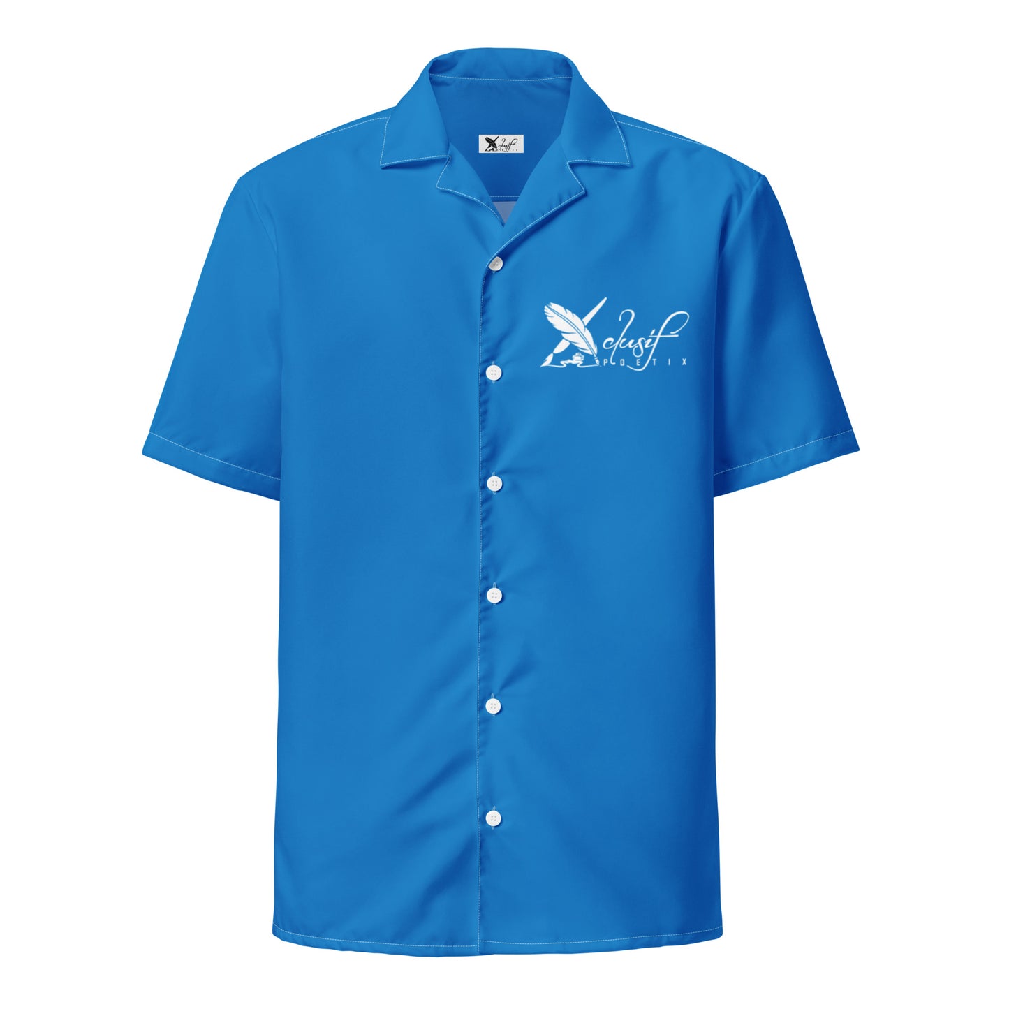 XCLUSIF POETIX BLUE & WHITE Unisex button shirt