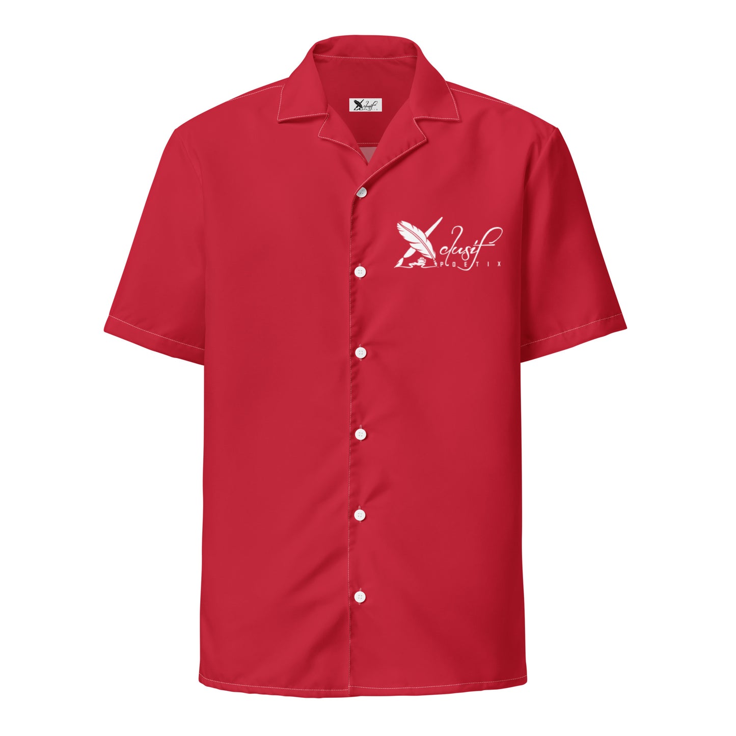 XCLUSIF POETIX RED & WHITE Unisex button shirt