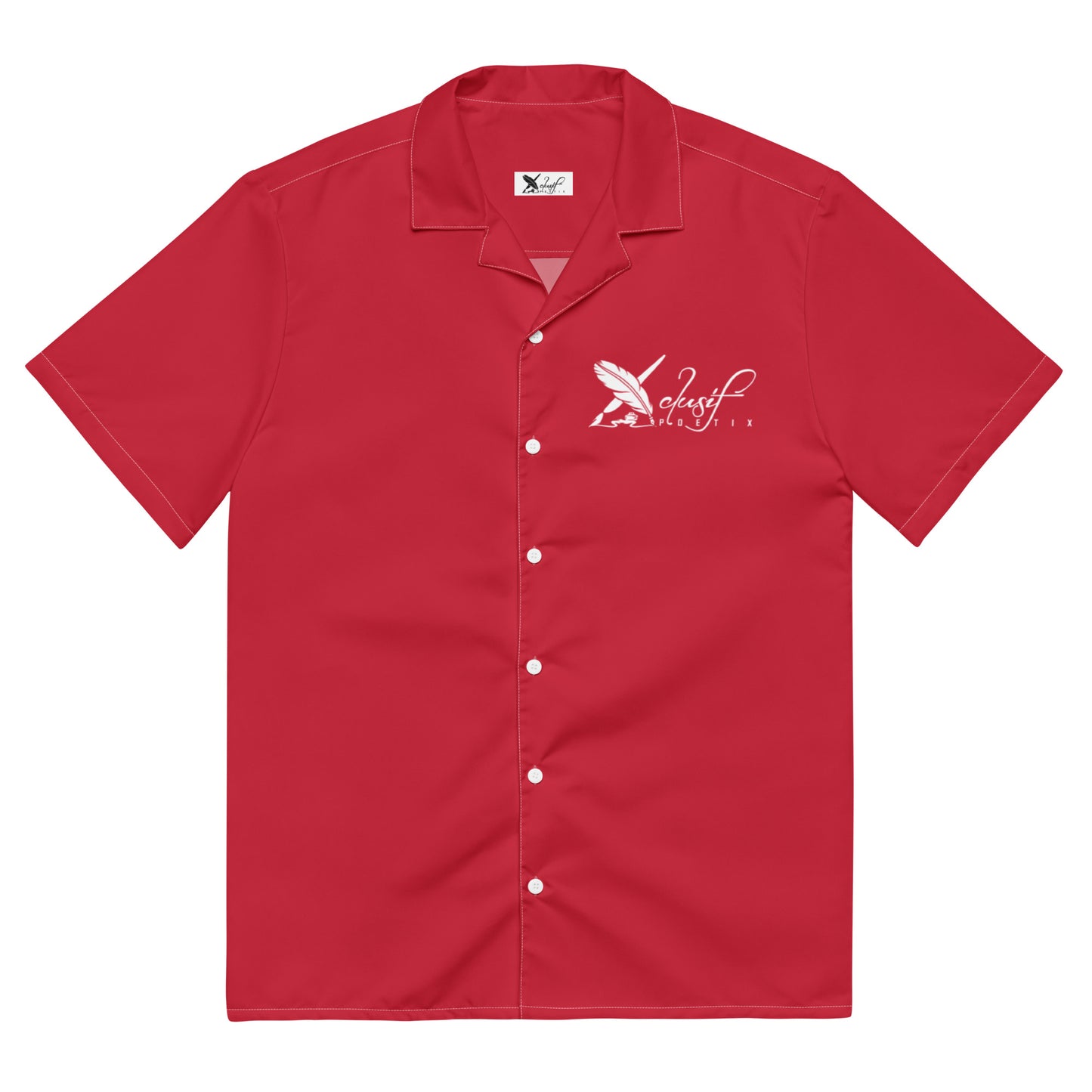 XCLUSIF POETIX RED & WHITE Unisex button shirt