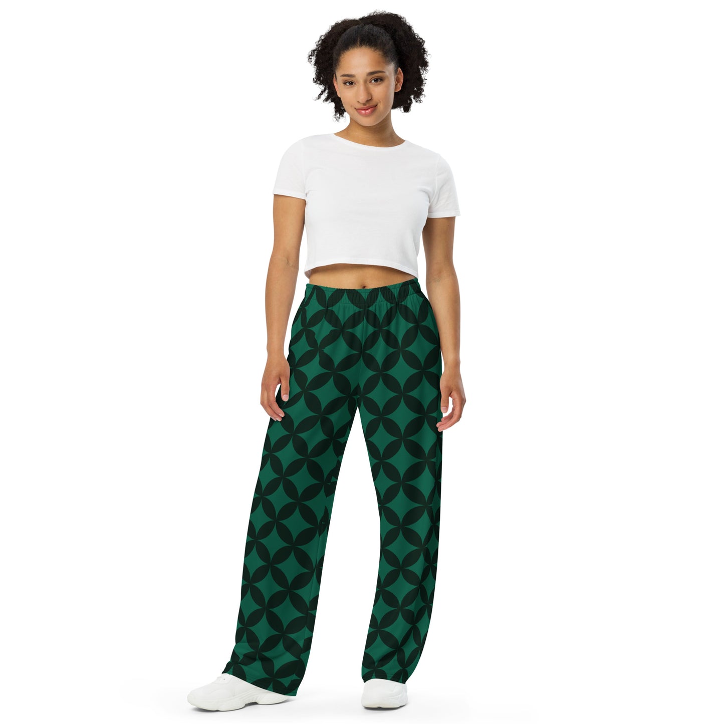 XCLUSIF POETIX LUXURY GREEN unisex wide-leg pants