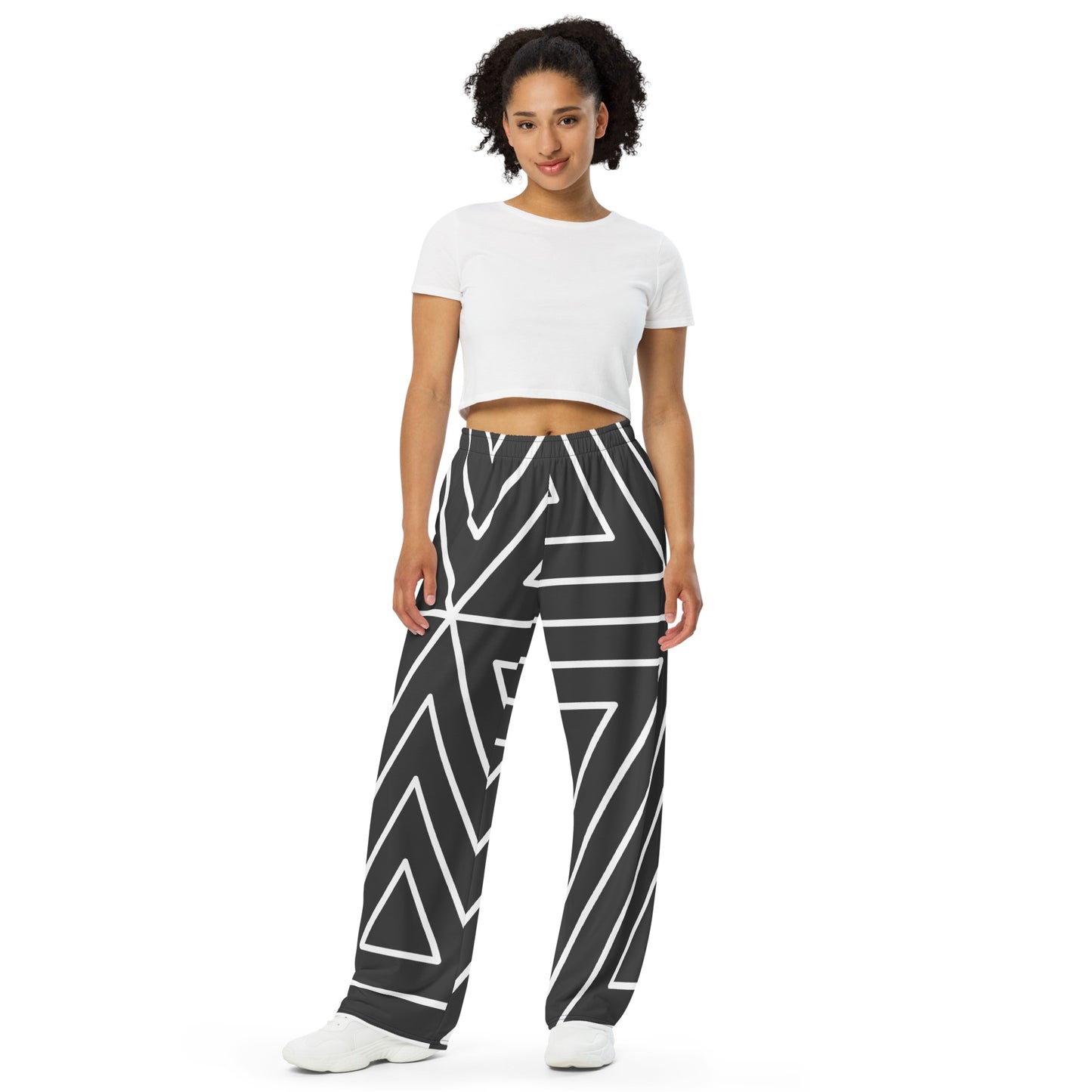 XCLUSIF POETIX BLACK TRIANGLE unisex wide-leg pants