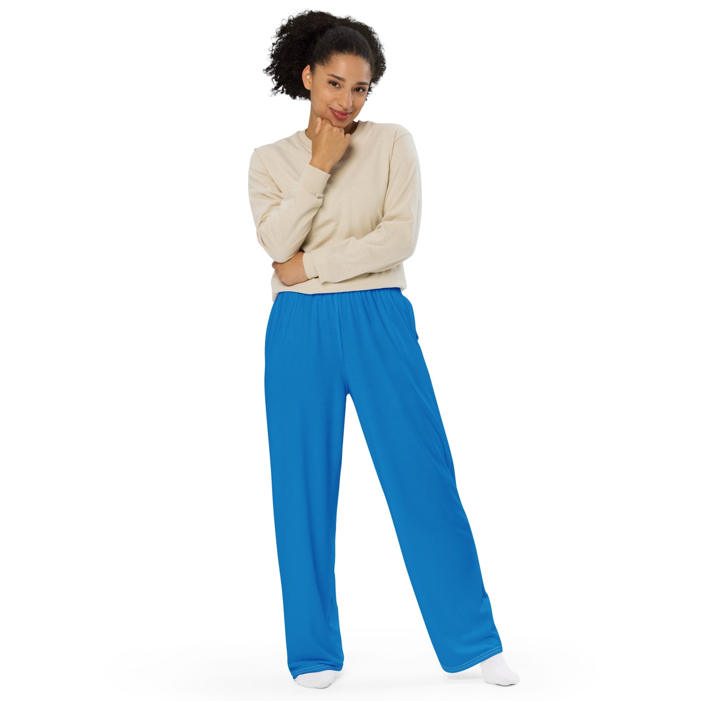 XCLUSIF POETIX BLUE unisex wide-leg pants