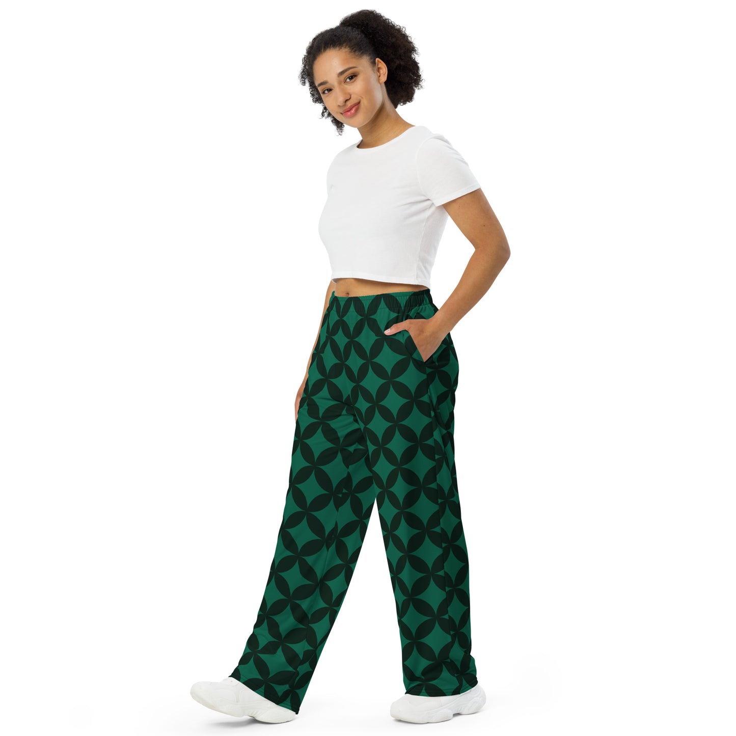 XCLUSIF POETIX LUXURY GREEN unisex wide-leg pants