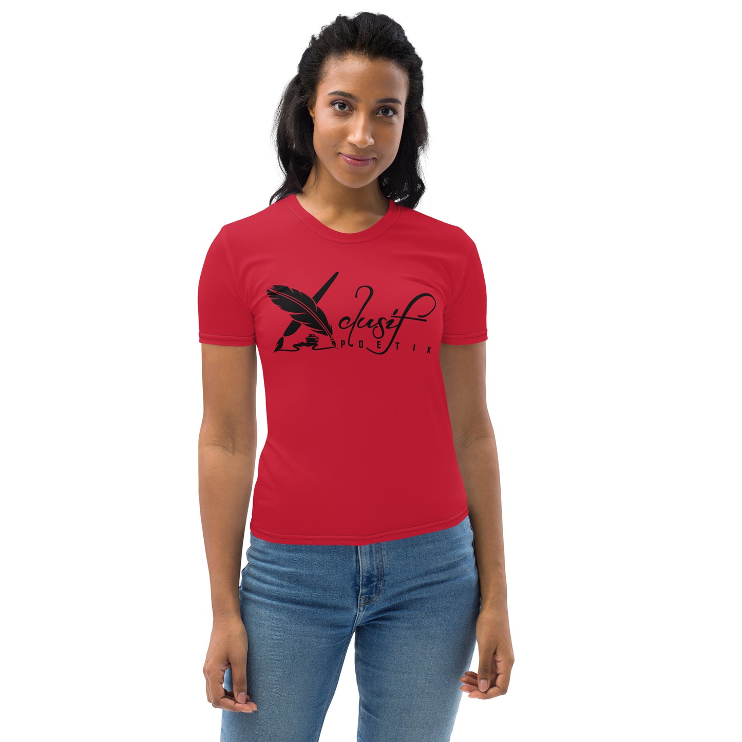 XCLUSIF POETIX RED & BLACK LOGO Women's T-shirt