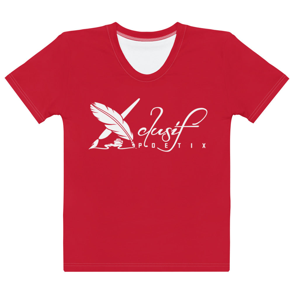 XCLUSIF POETIX RED & WHITE LOGO Women's T-shirt