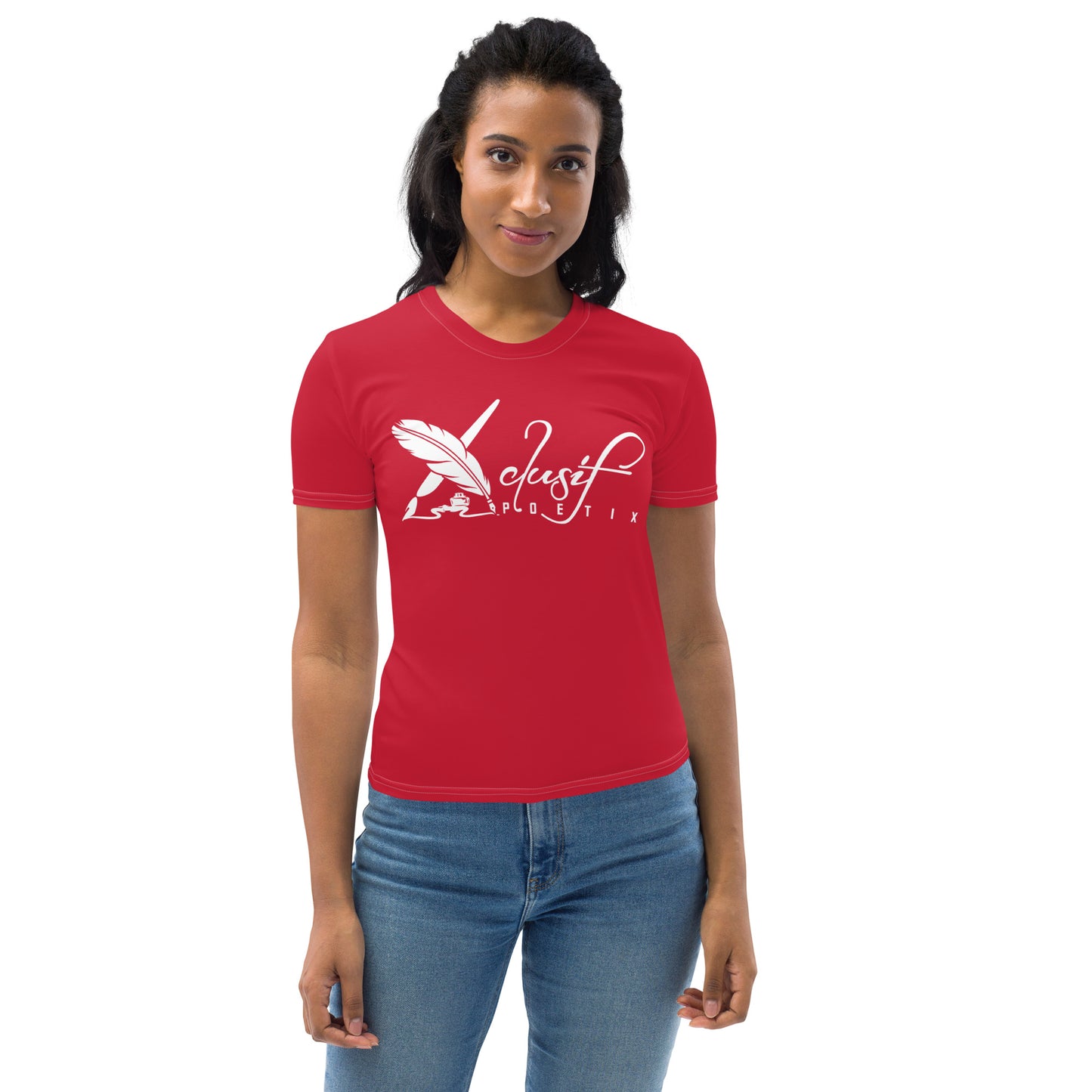 XCLUSIF POETIX RED & WHITE LOGO Women's T-shirt