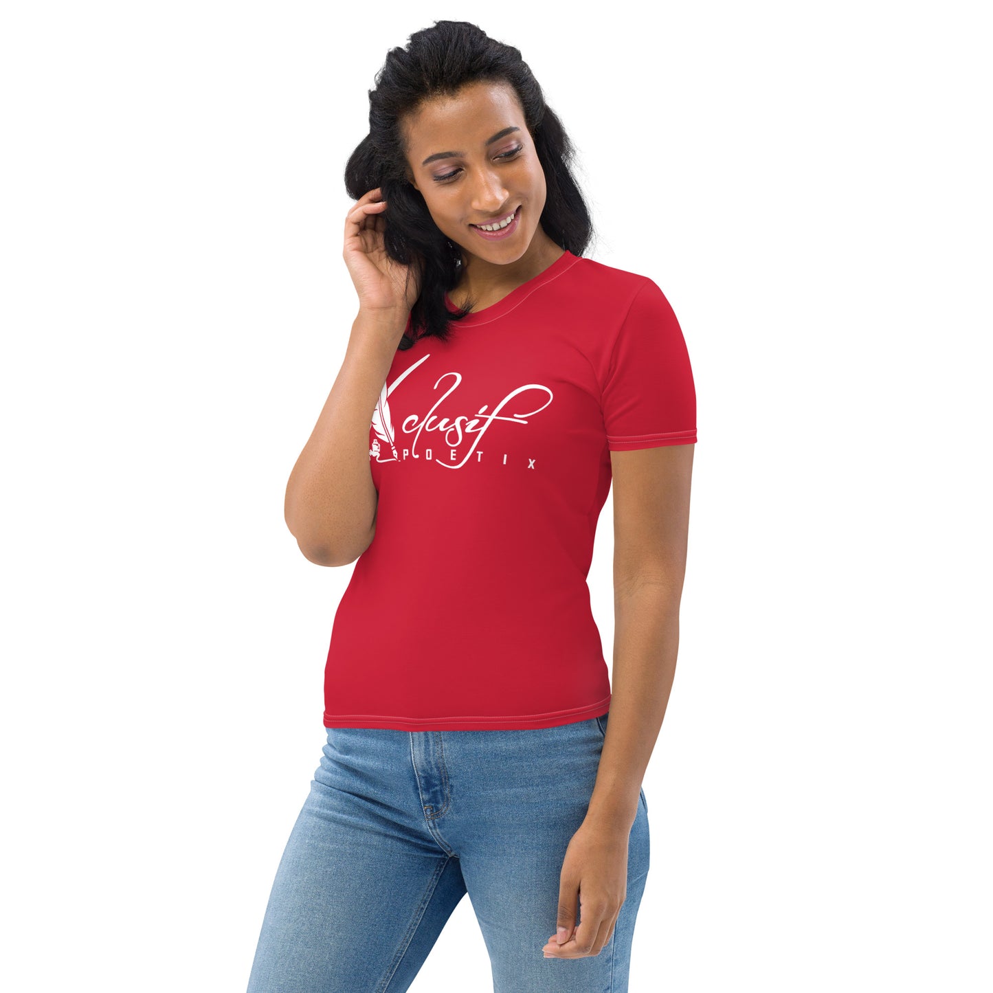 XCLUSIF POETIX RED & WHITE LOGO Women's T-shirt