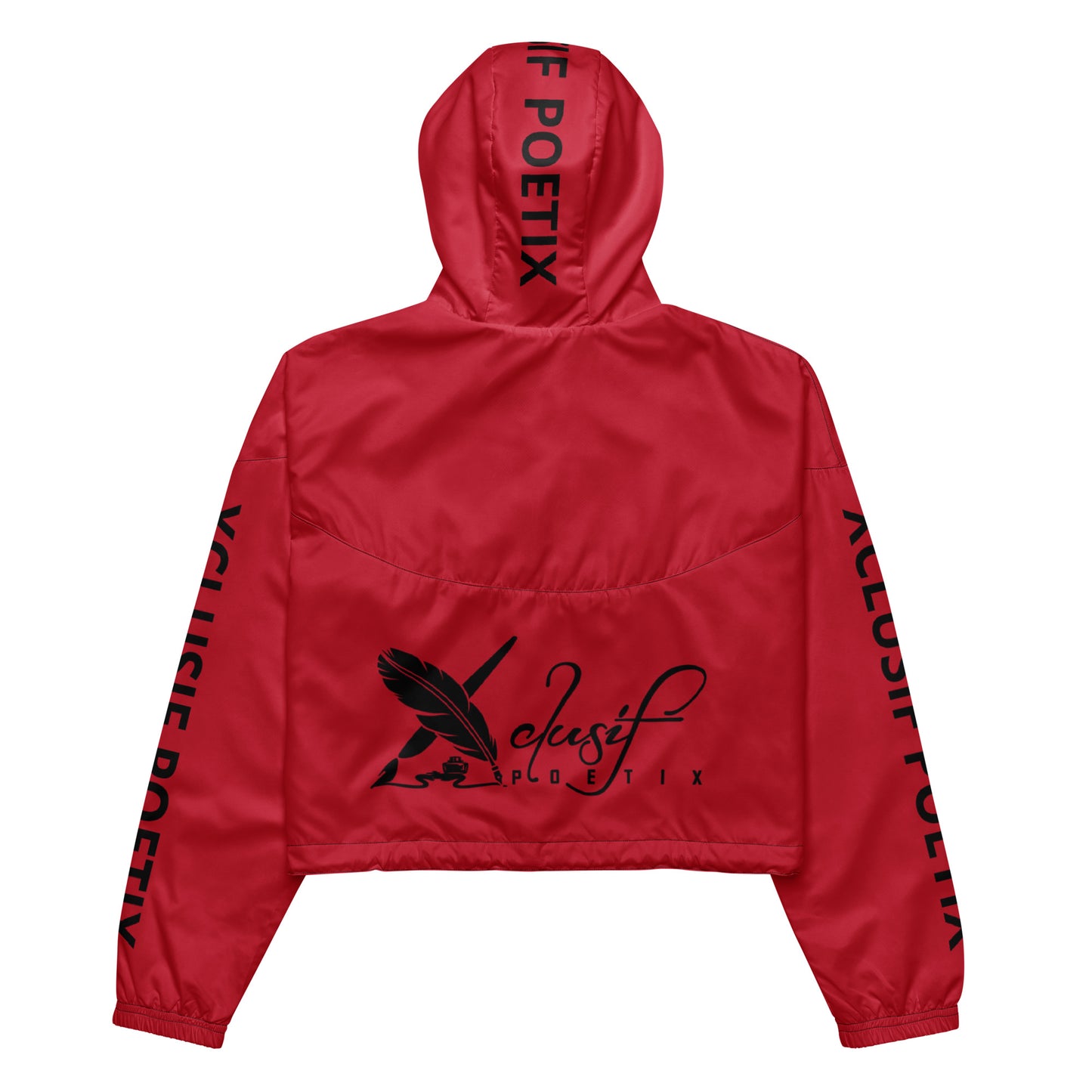 XCLUSIF POETIX RED & BLACK Women’s cropped windbreaker