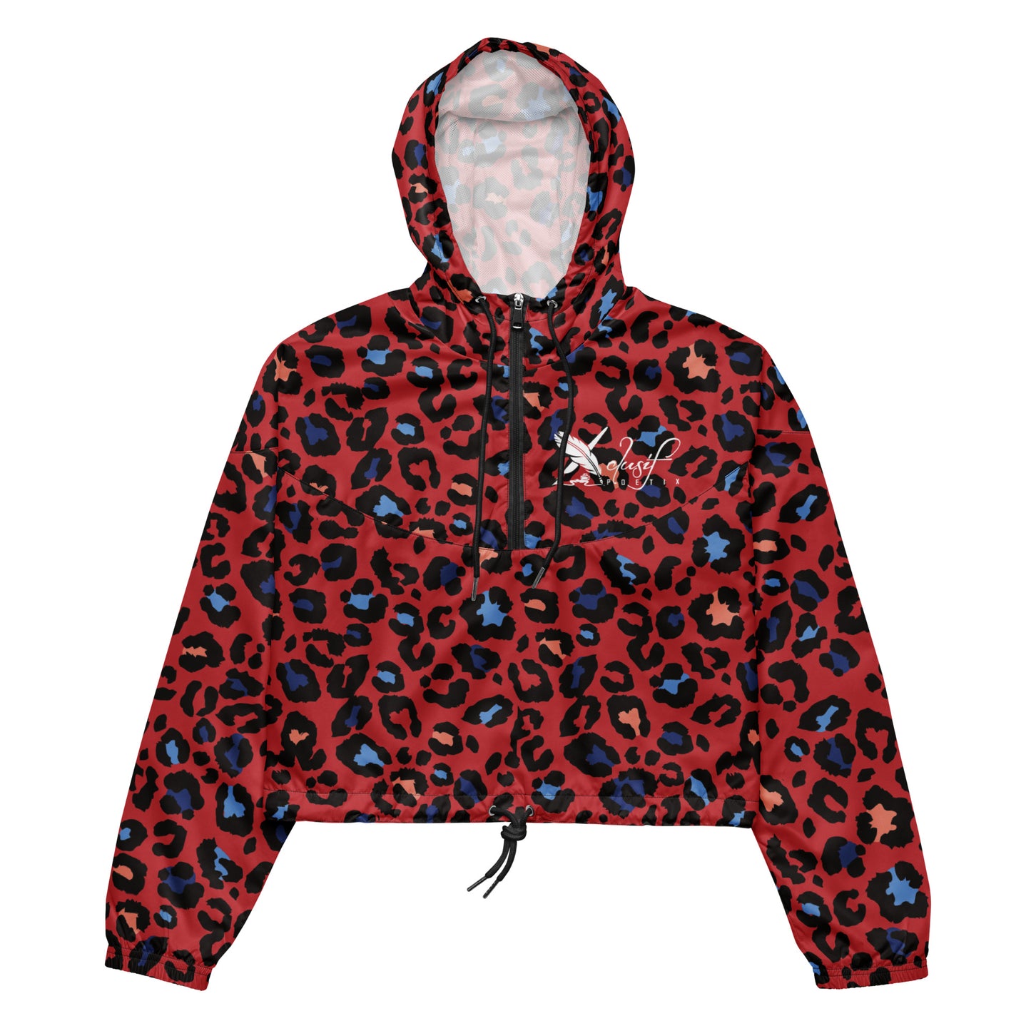 XCLUSIF POETIX RED LEOPARD Women’s cropped windbreaker