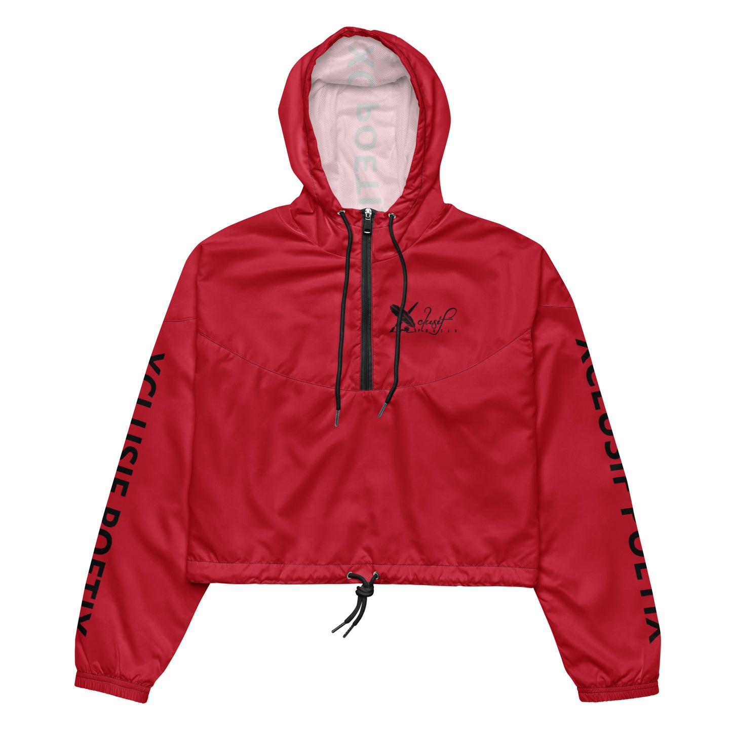 XCLUSIF POETIX RED & BLACK Women’s cropped windbreaker