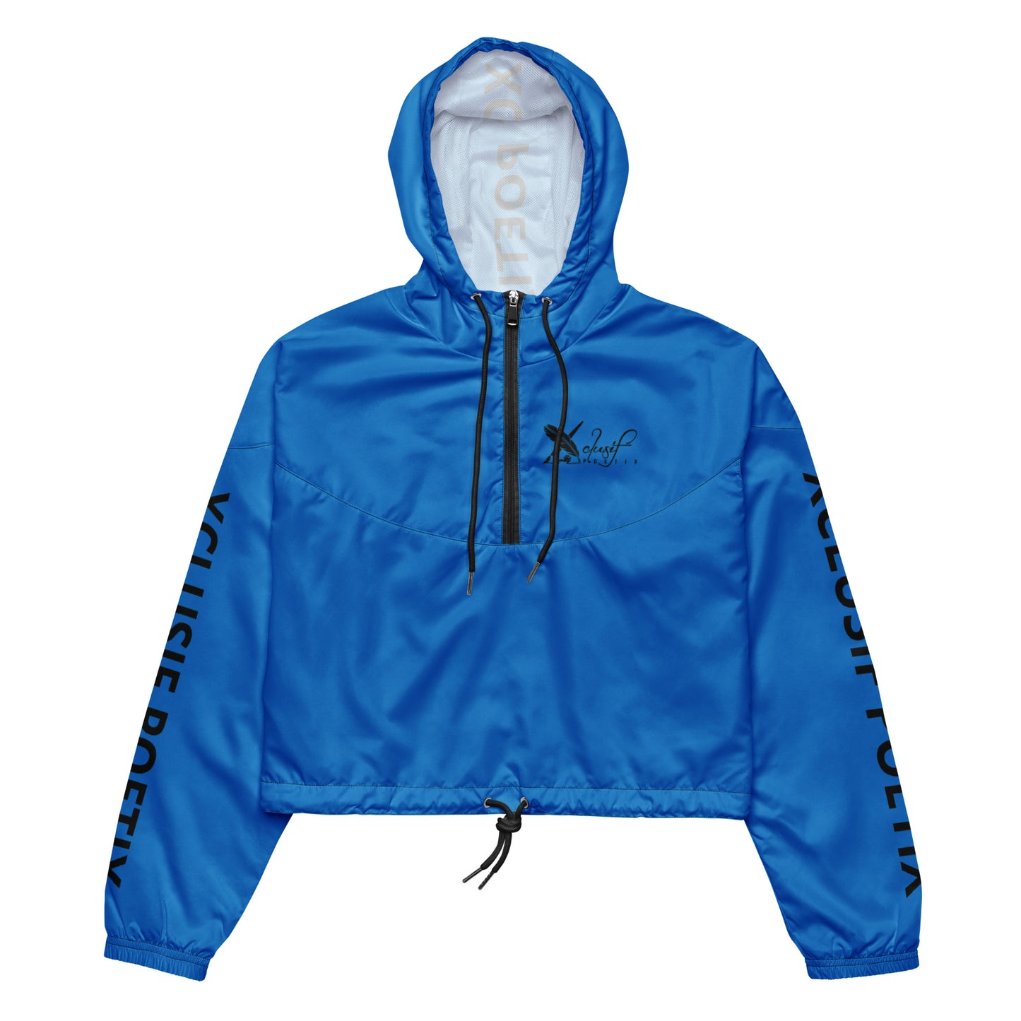 XCLUSIF POETIX BLUE & BLACK Women’s cropped windbreaker