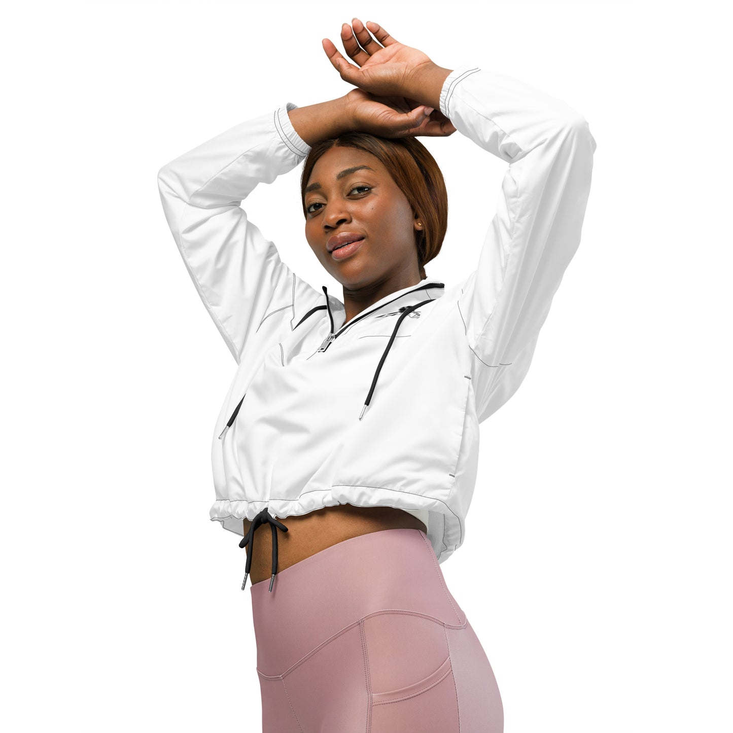 XCLUSIF POETIX WHITE & BLACK Women’s cropped windbreaker