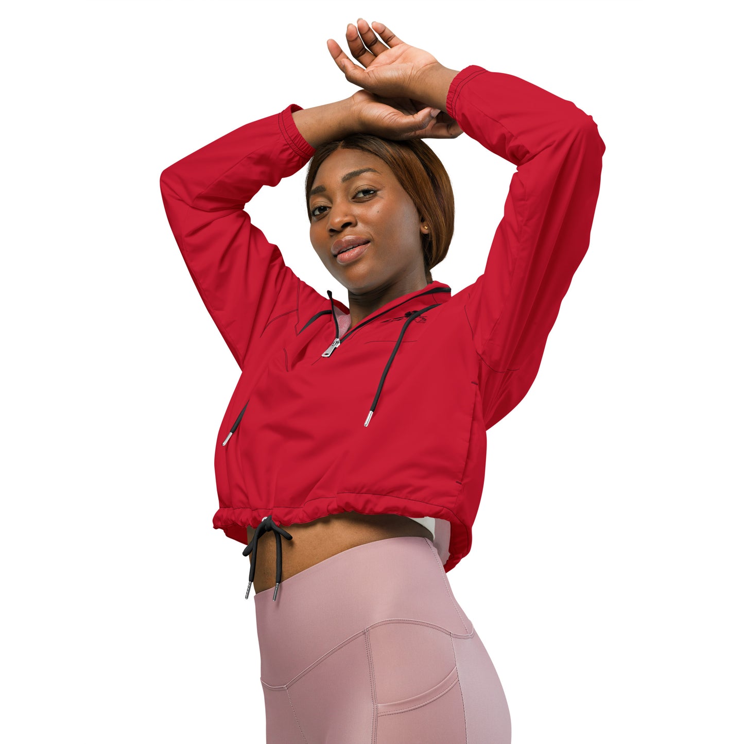 XCLUSIF POETIX RED & BLACK Women’s cropped windbreaker