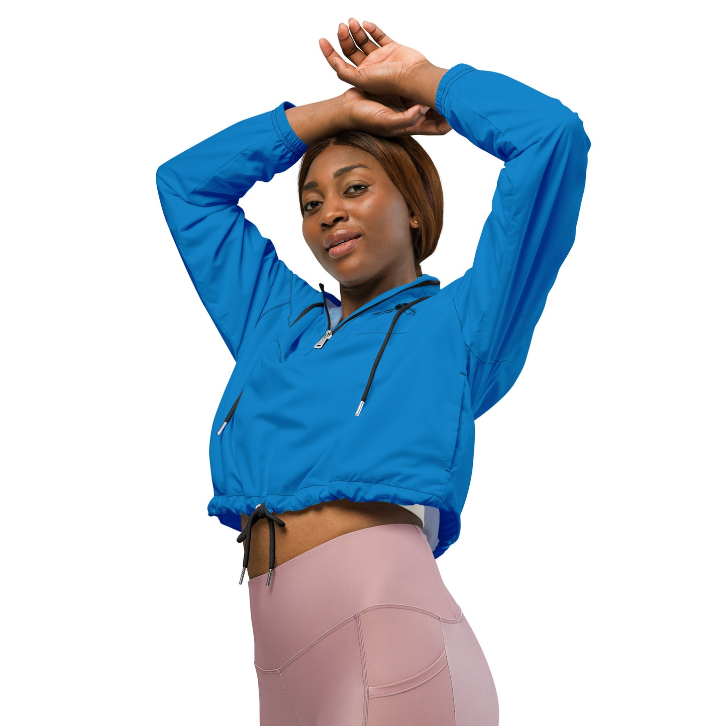 XCLUSIF POETIX BLUE & BLACK Women’s cropped windbreaker