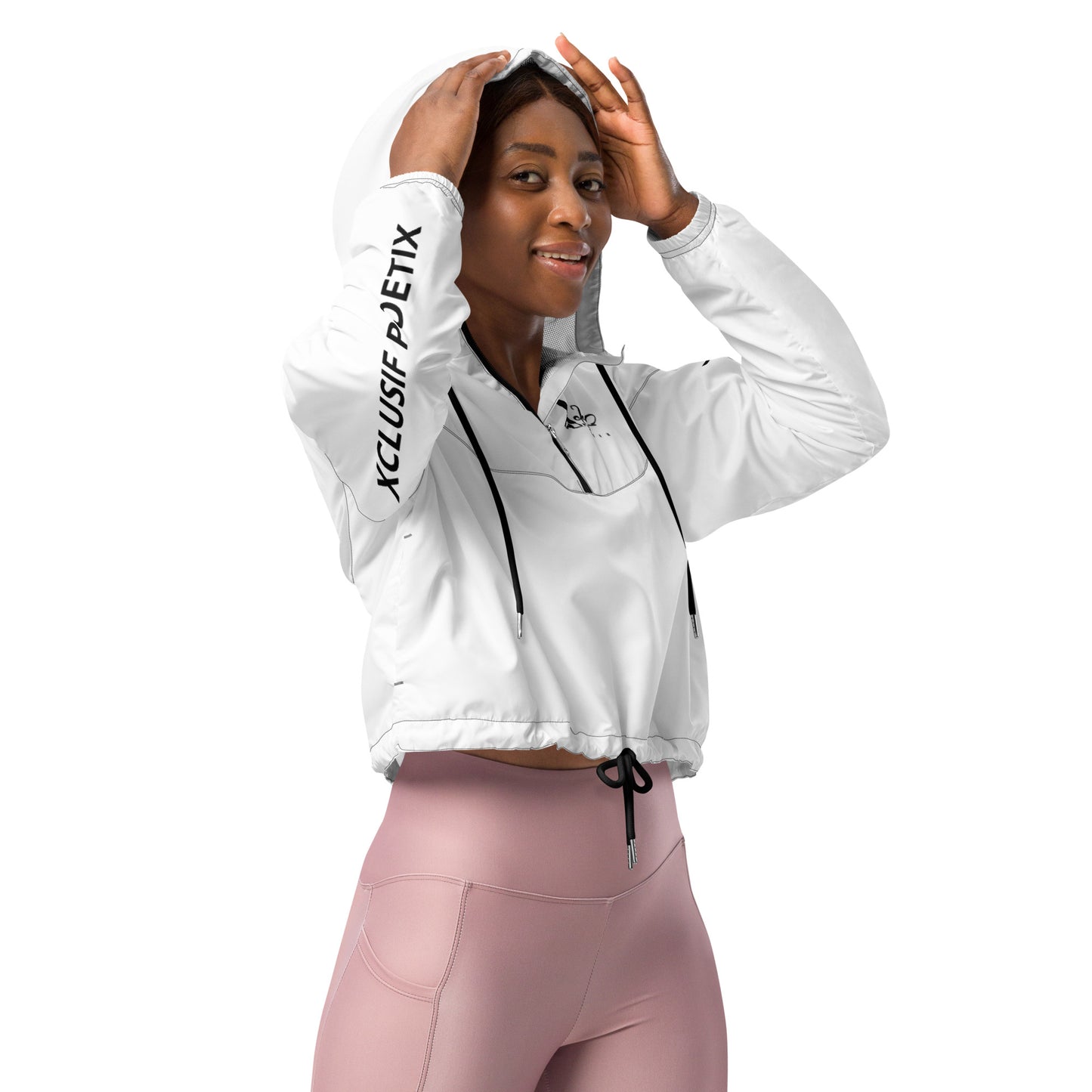 XCLUSIF POETIX WHITE & BLACK Women’s cropped windbreaker